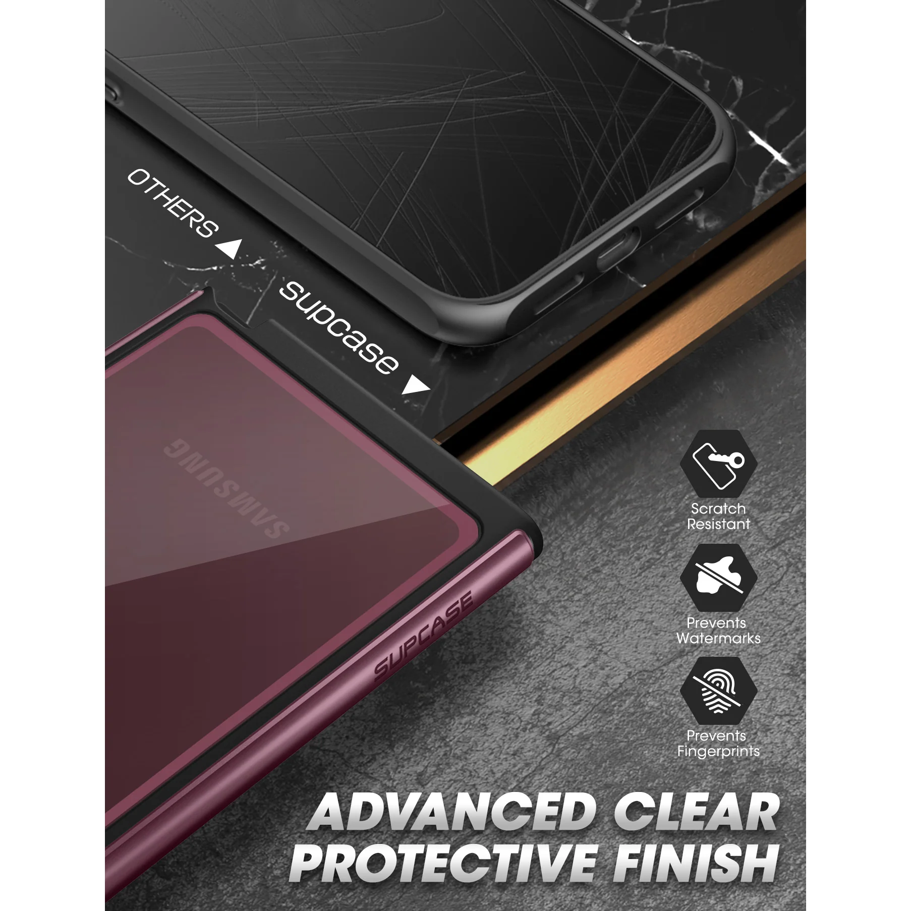 Galaxy S22 Ultra Unicorn Beetle EDGE XT Bumper Case-Burgundy - Image 8