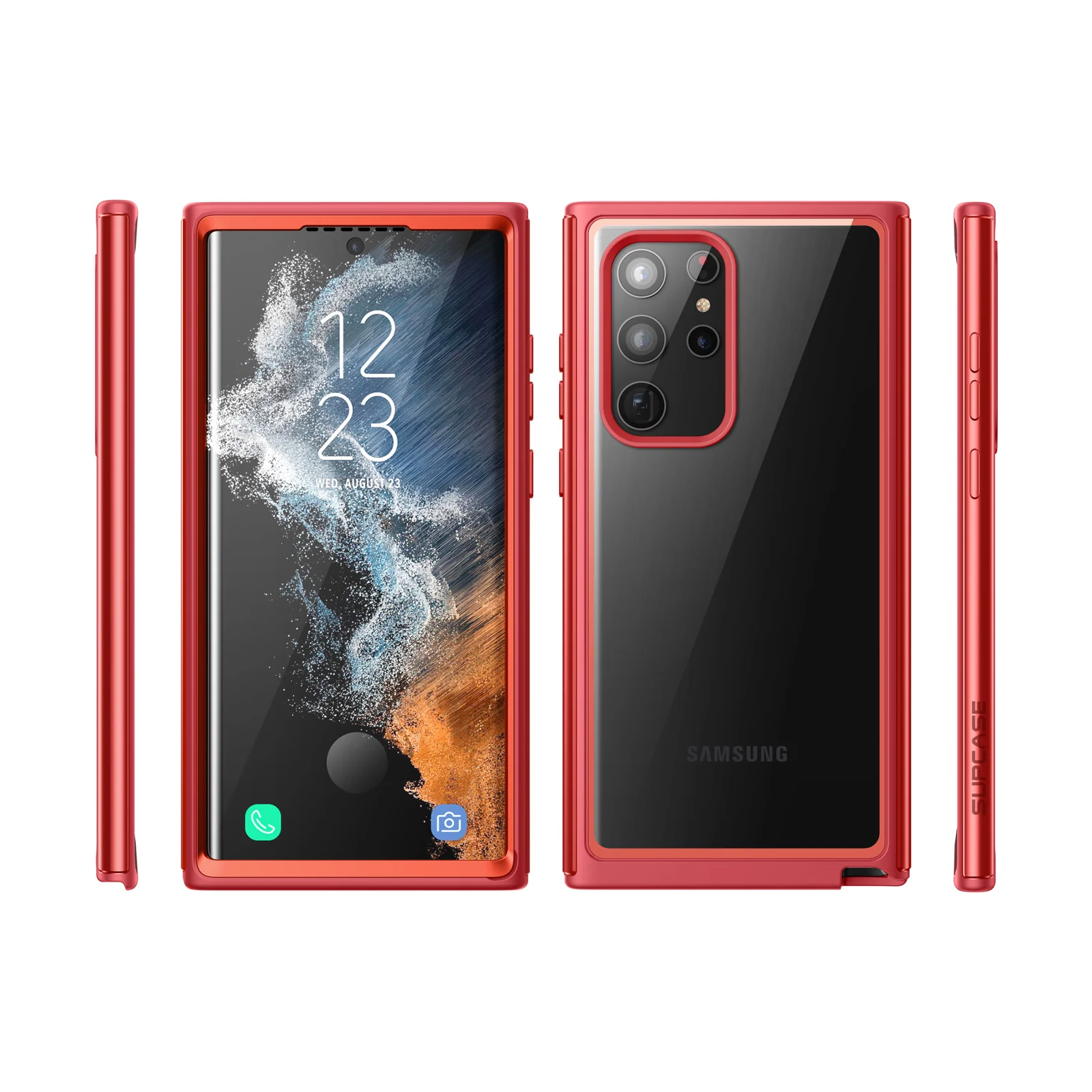 Galaxy S22 Ultra Unicorn Beetle EDGE XT Bumper Case-Metallic Red - Image 12