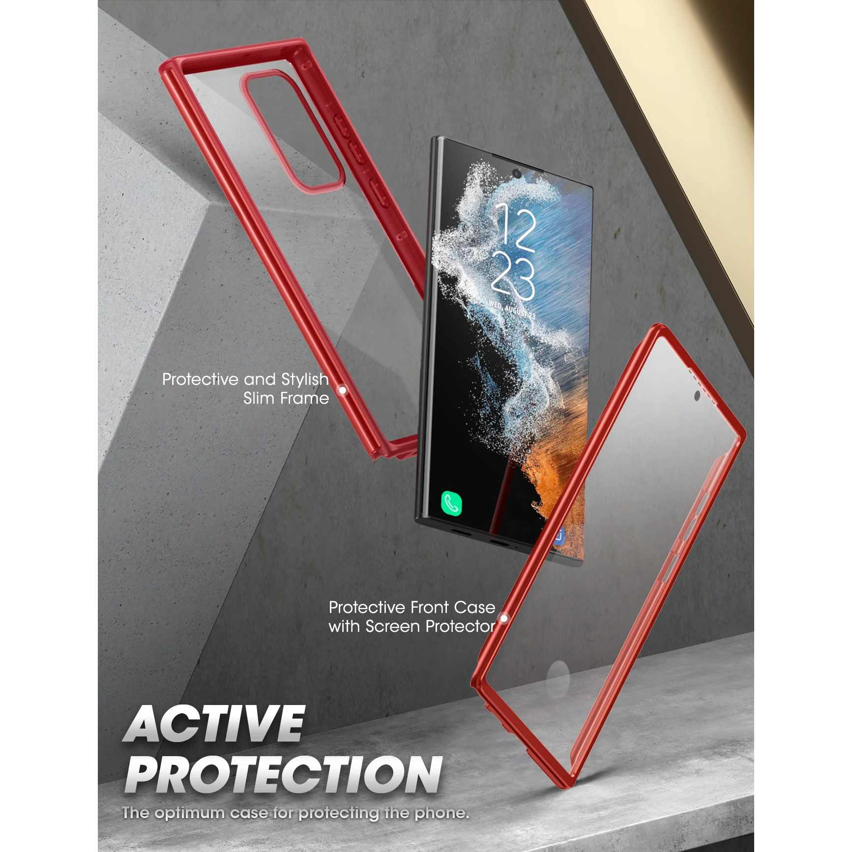 Galaxy S22 Ultra Unicorn Beetle EDGE XT Bumper Case-Metallic Red - Image 3