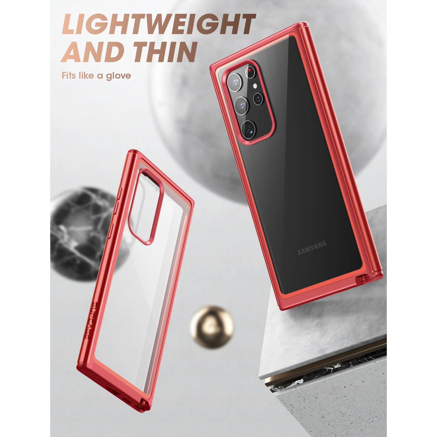 Galaxy S22 Ultra Unicorn Beetle EDGE XT Bumper Case-Metallic Red - Image 4