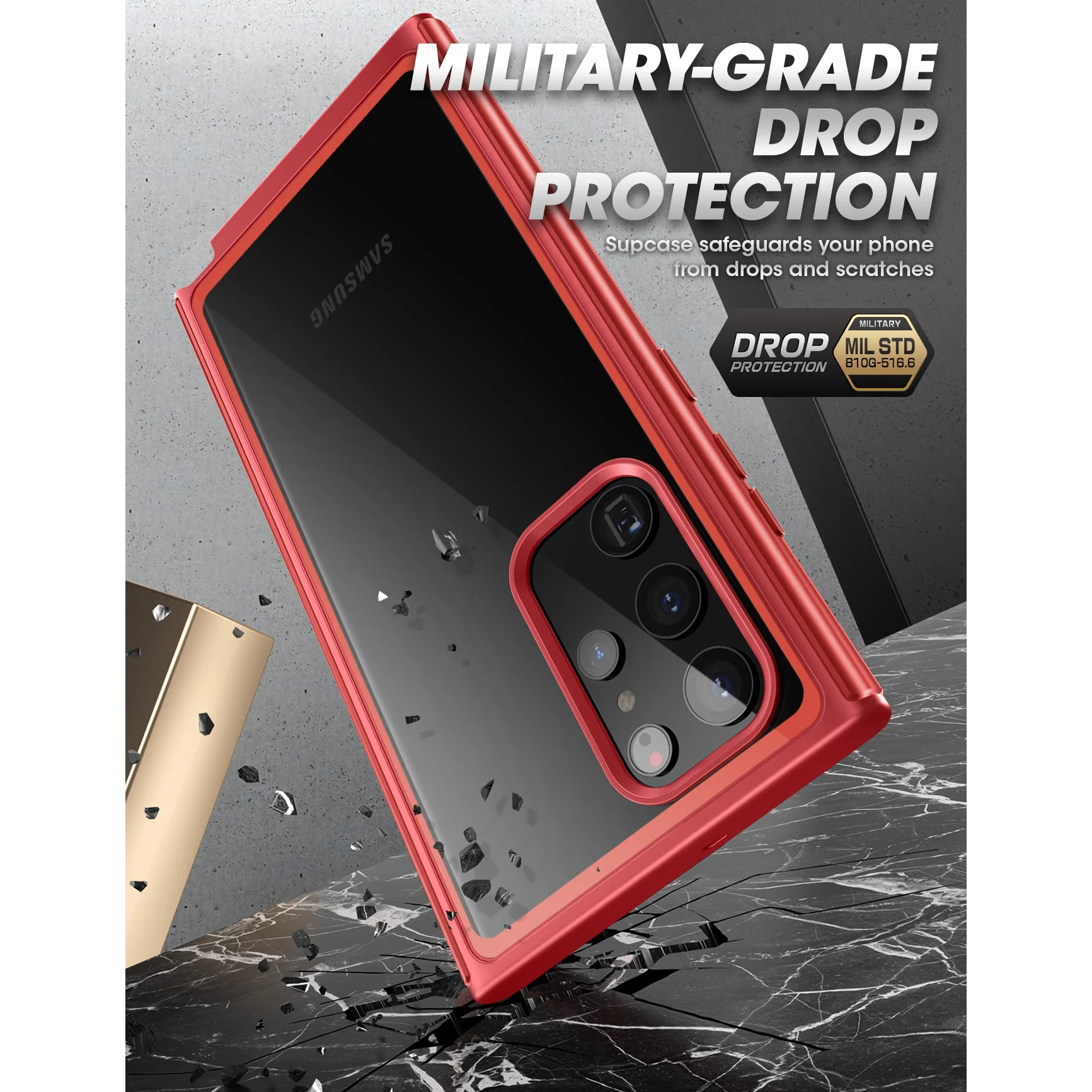 Galaxy S22 Ultra Unicorn Beetle EDGE XT Bumper Case-Metallic Red - Image 5