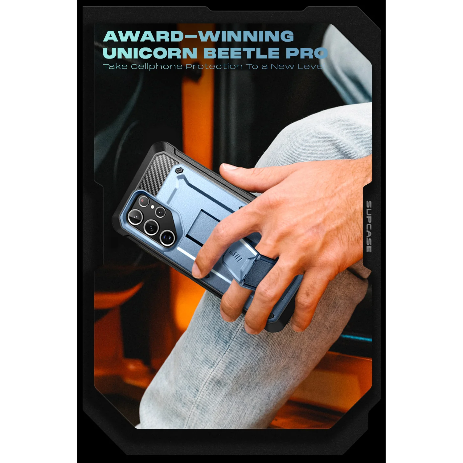 Galaxy S22 Ultra Unicorn Beetle PRO Rugged Case-Metallic Blue - Image 9
