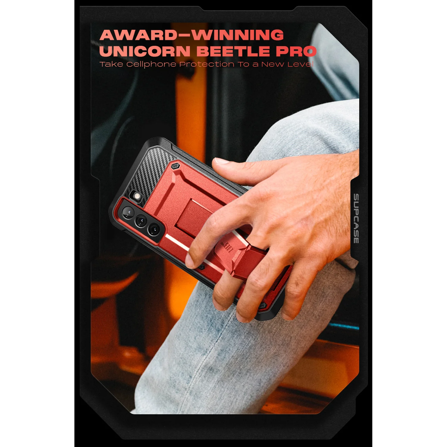 Galaxy S22 Unicorn Beetle PRO Rugged Case-Metallic Red - Image 10