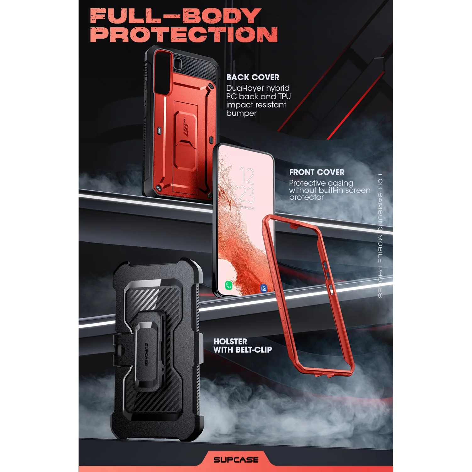 Galaxy S22 Unicorn Beetle PRO Rugged Case-Metallic Red - Image 6