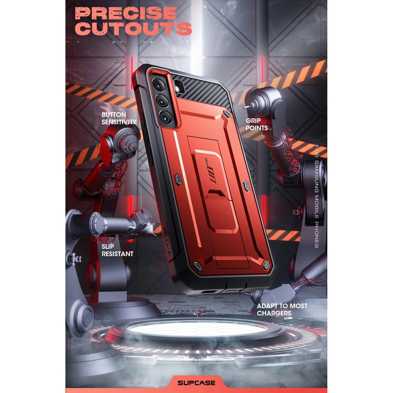 Galaxy S22 Unicorn Beetle PRO Rugged Case-Metallic Red - Image 8