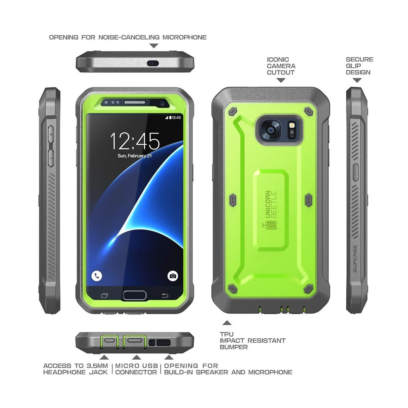 Galaxy S7 Unicorn Beetle Pro Full Body Rugged Holster Case-Green - Image 5
