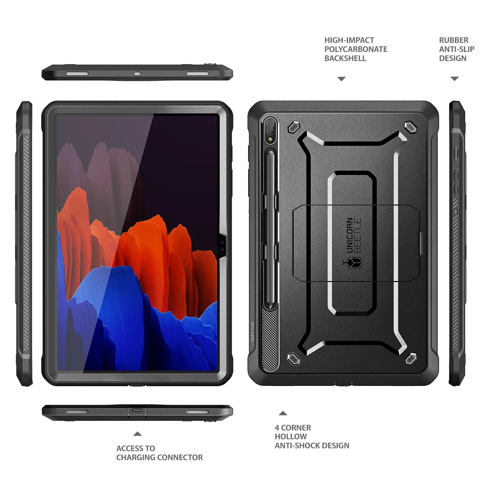 Galaxy Tab S8 Ultra (2022) Unicorn Beetle Pro Rugged Case(Open-Box)-Black - Image 8