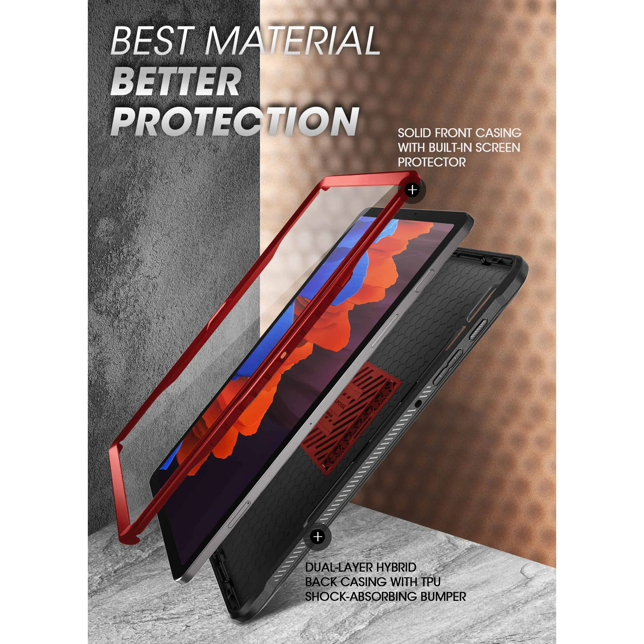 Galaxy Tab S8 Ultra (2022) Unicorn Beetle Pro Rugged Case(open box)-Metallic Red - Image 4
