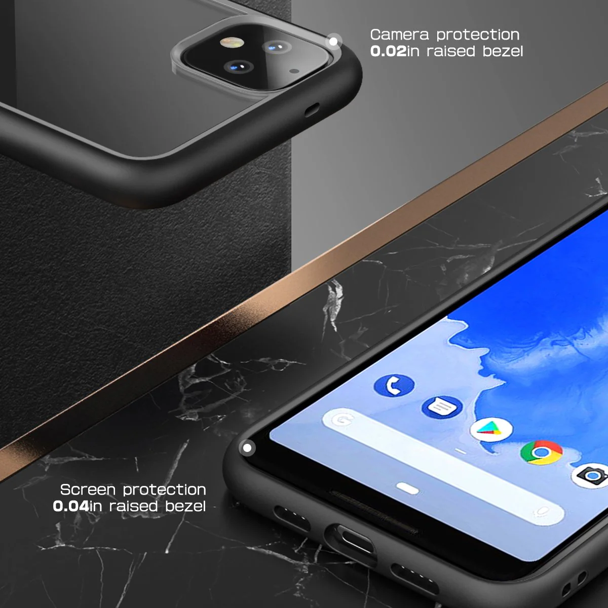 Google Pixel 4 Unicorn Beetle Style Clear Case-Black - Image 5