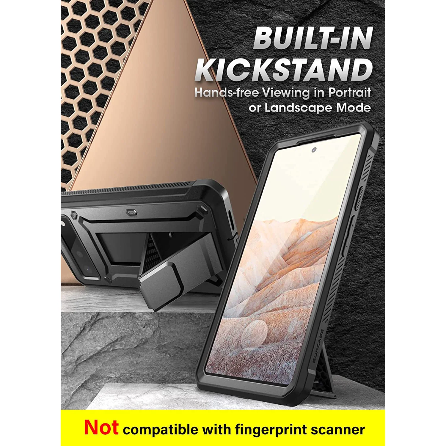 Google Pixel 6 Unicorn Beetle PRO Rugged Holster Case-Black - Image 5
