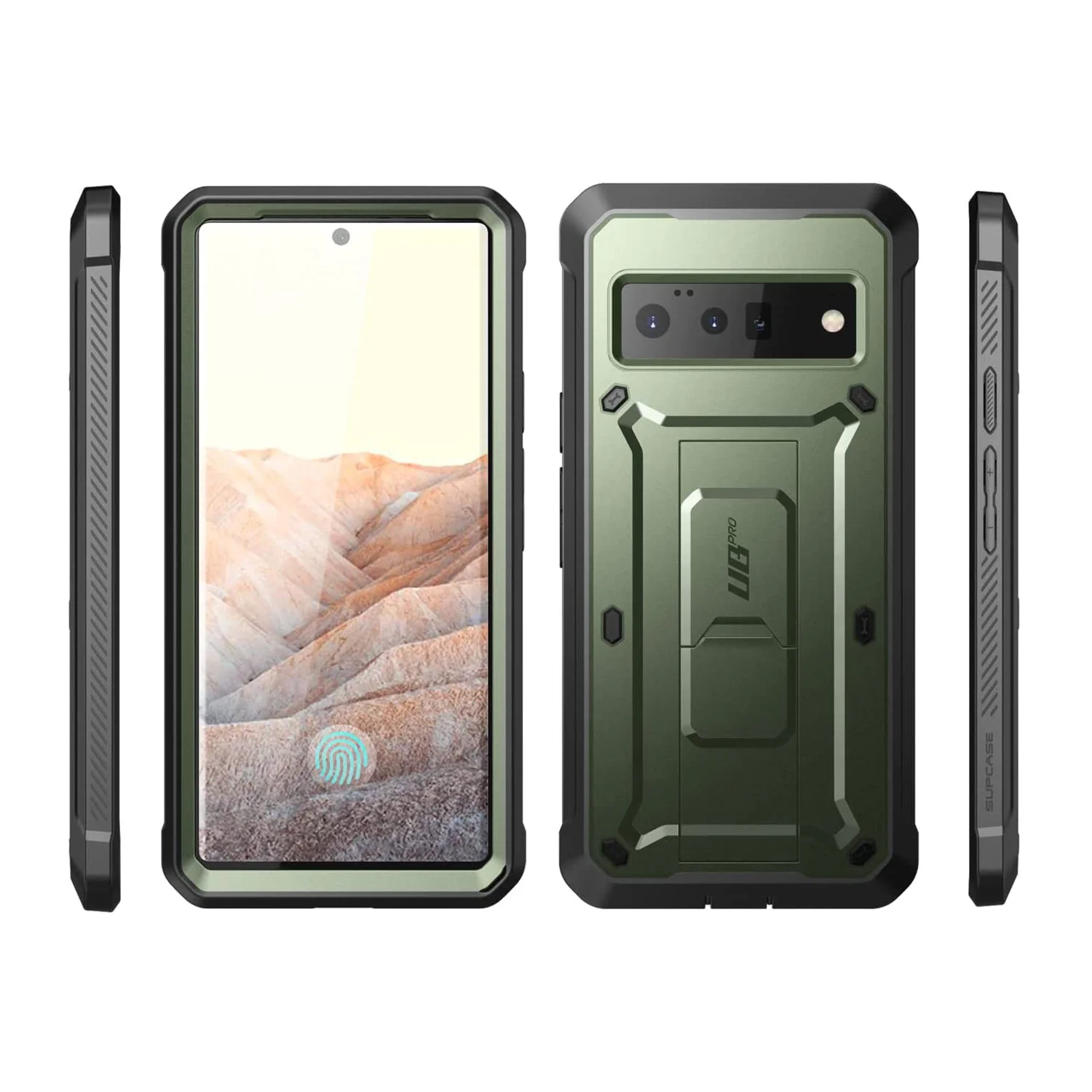 Google Pixel 6 Pro Unicorn Beetle PRO Rugged Holster Case-Dark Green - Image 10