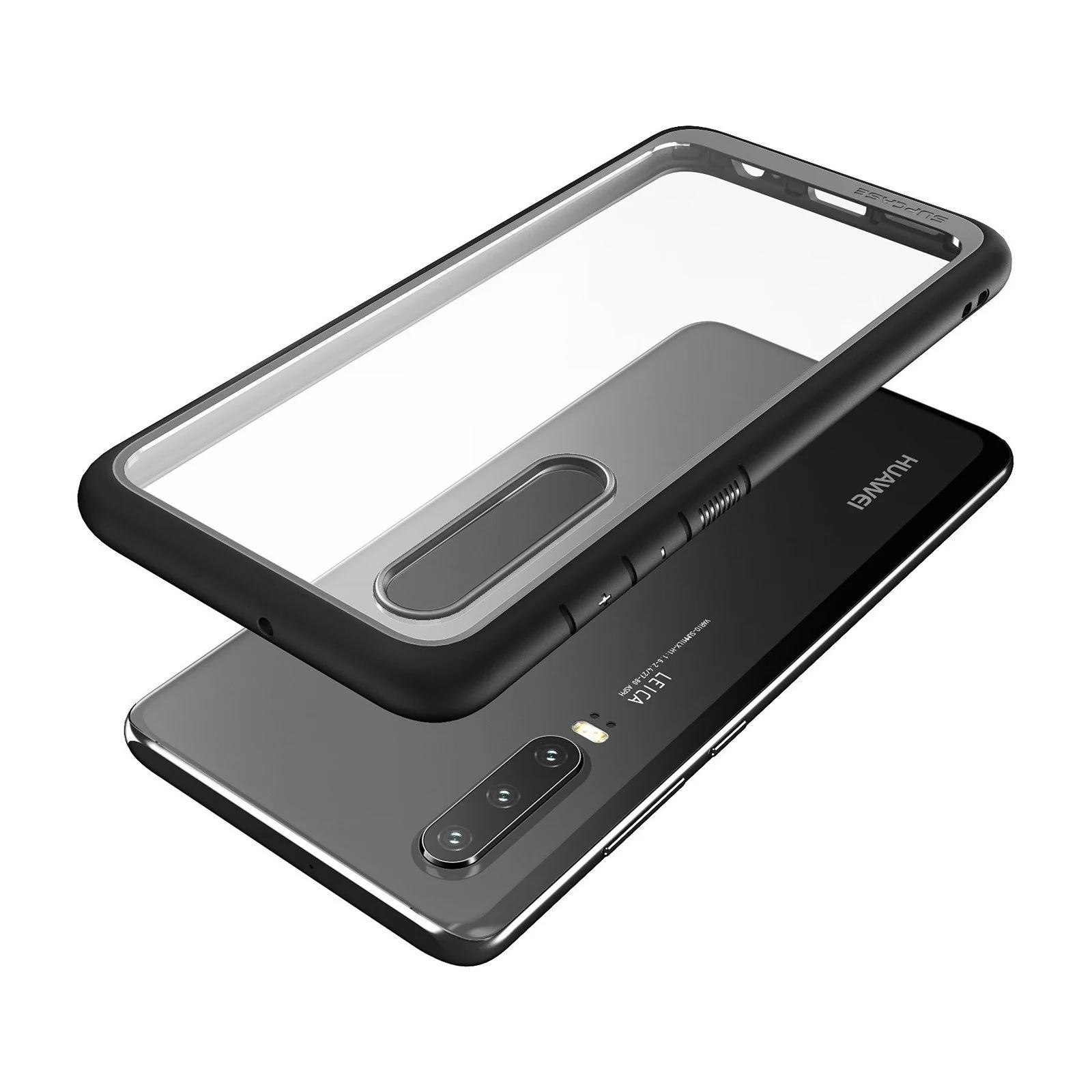 Huawei P30 Unicorn Beetle Style Slim Clear Case-Black - Image 3