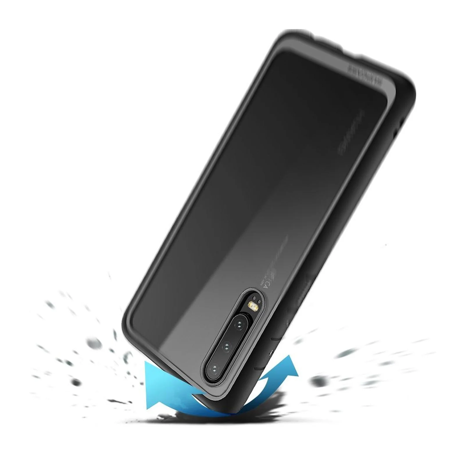 Huawei P30 Unicorn Beetle Style Slim Clear Case-Black - Image 4