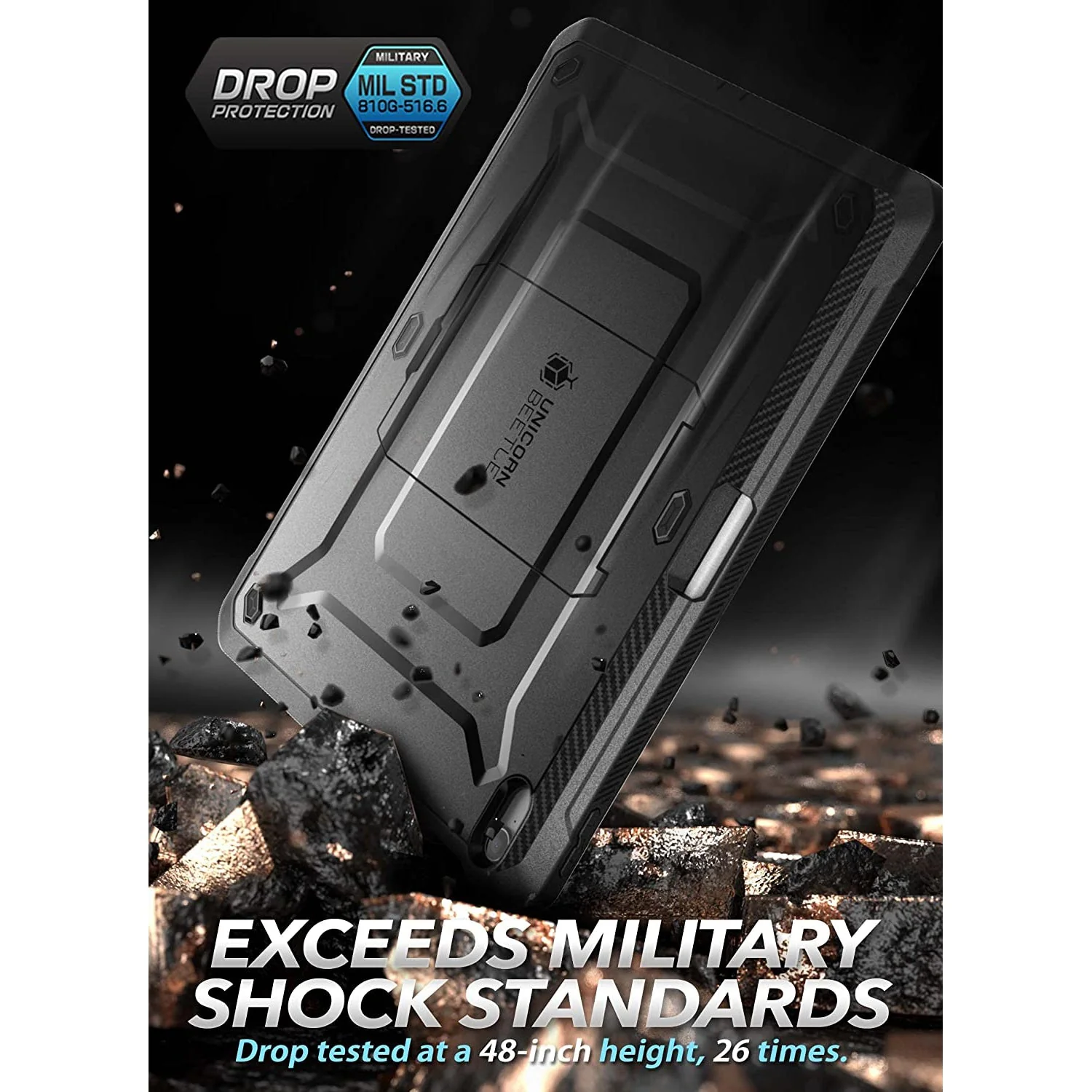 iPad 10.9" 2022 Unicorn Beetle PRO Rugged Kickstand Case(open box)-Black - Image 3