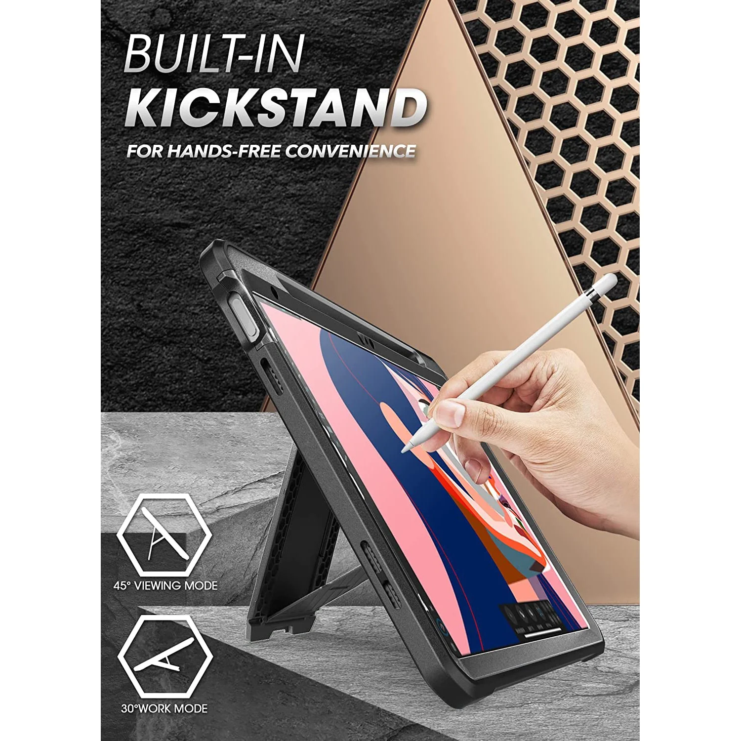 iPad 10.9" 2022 Unicorn Beetle PRO Rugged Kickstand Case(open box)-Black - Image 6
