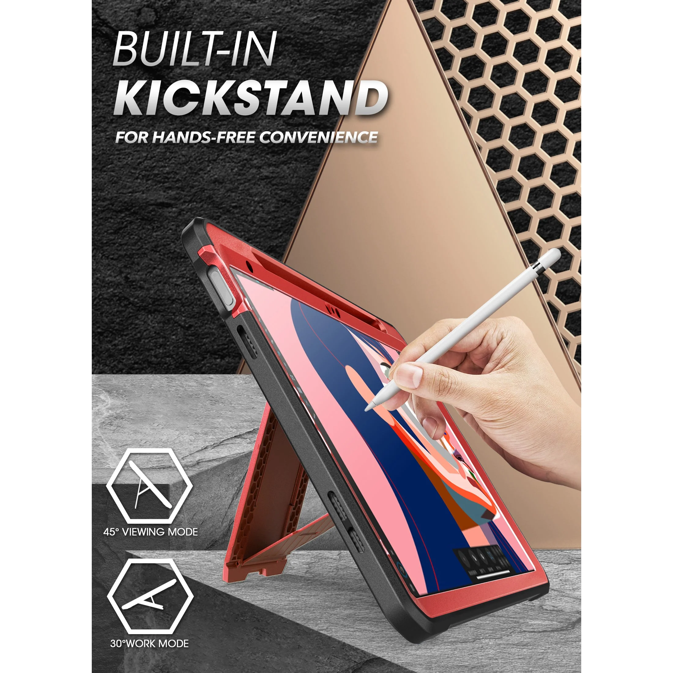 iPad 10.9" 2022 Unicorn Beetle PRO Rugged Kickstand Case(open box)-Metallic Red - Image 7