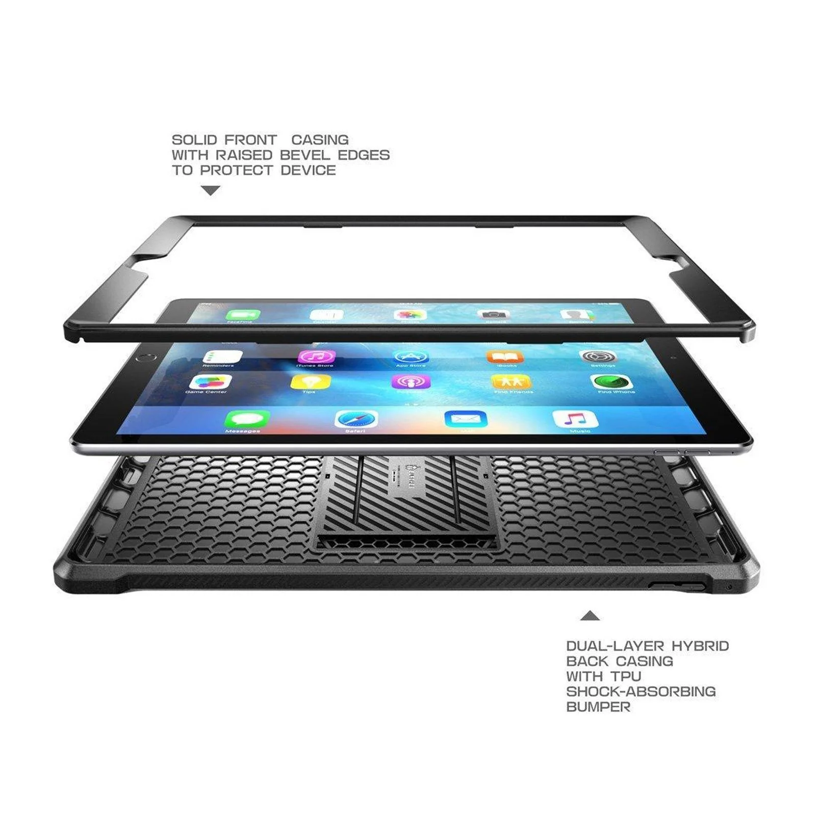 iPad Pro 12.9 in (2017) Unicorn Beetle Pro Rugged Case with Kickstand-Black - Image 4