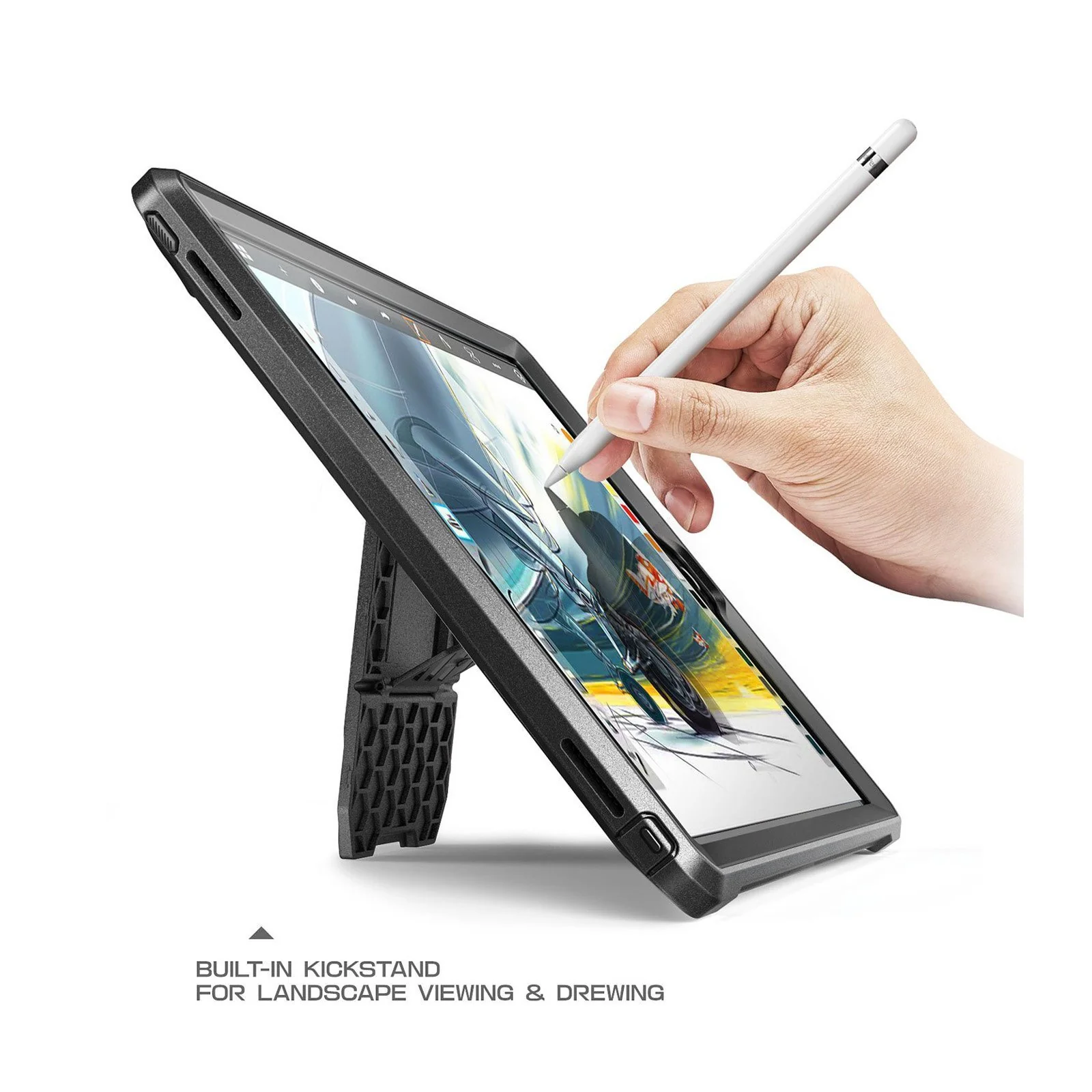 iPad Pro 9.7 inch (2016) Unicorn Beetle Pro Full Body Rugged Case with Screen Protector-Black - Image 3