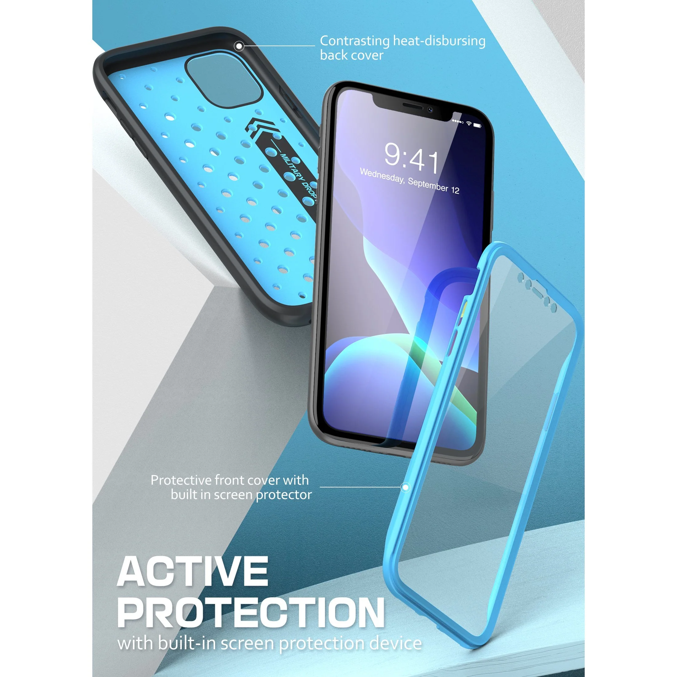 iPhone 11 6.1 inch Unicorn Beetle Sport Athletic Case-Blue - Image 5
