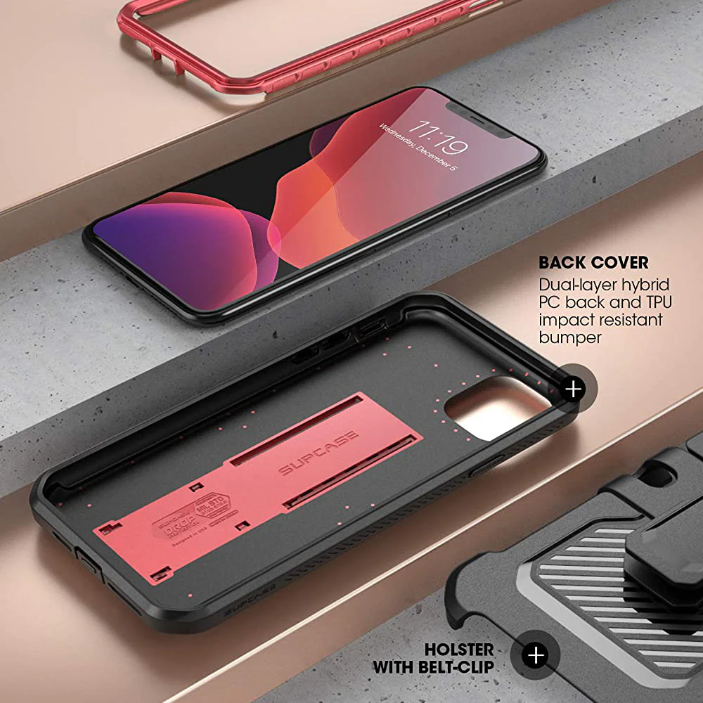 iPhone 11 Pro Max 6.5 inch Unicorn Beetle Pro Rugged Case-Metallic Red - Image 5