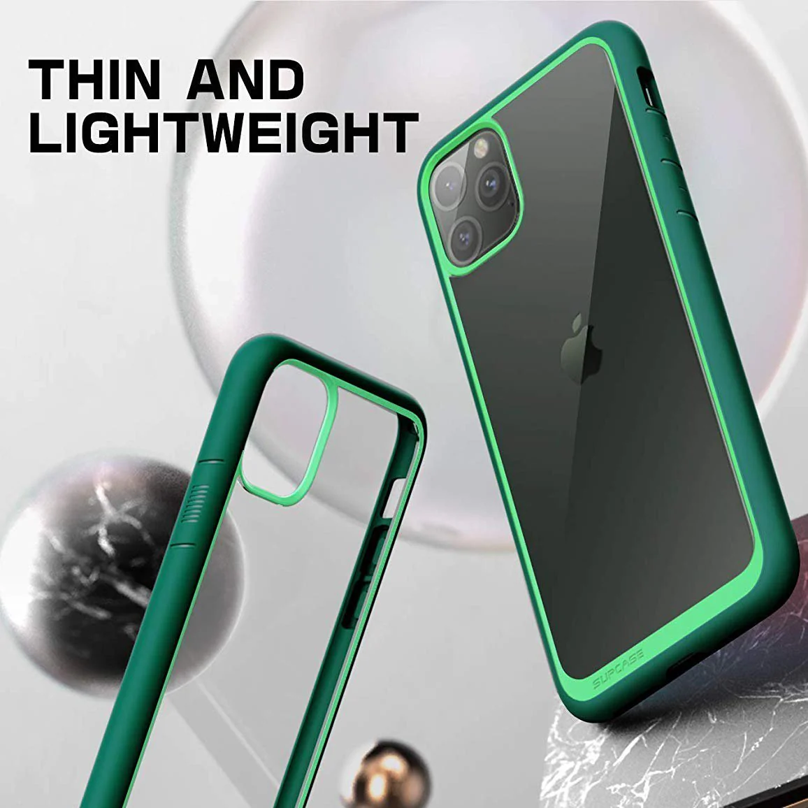 iPhone 11 Pro Max 6.5 inch Unicorn Beetle Style Clear Case-Green - Image 3