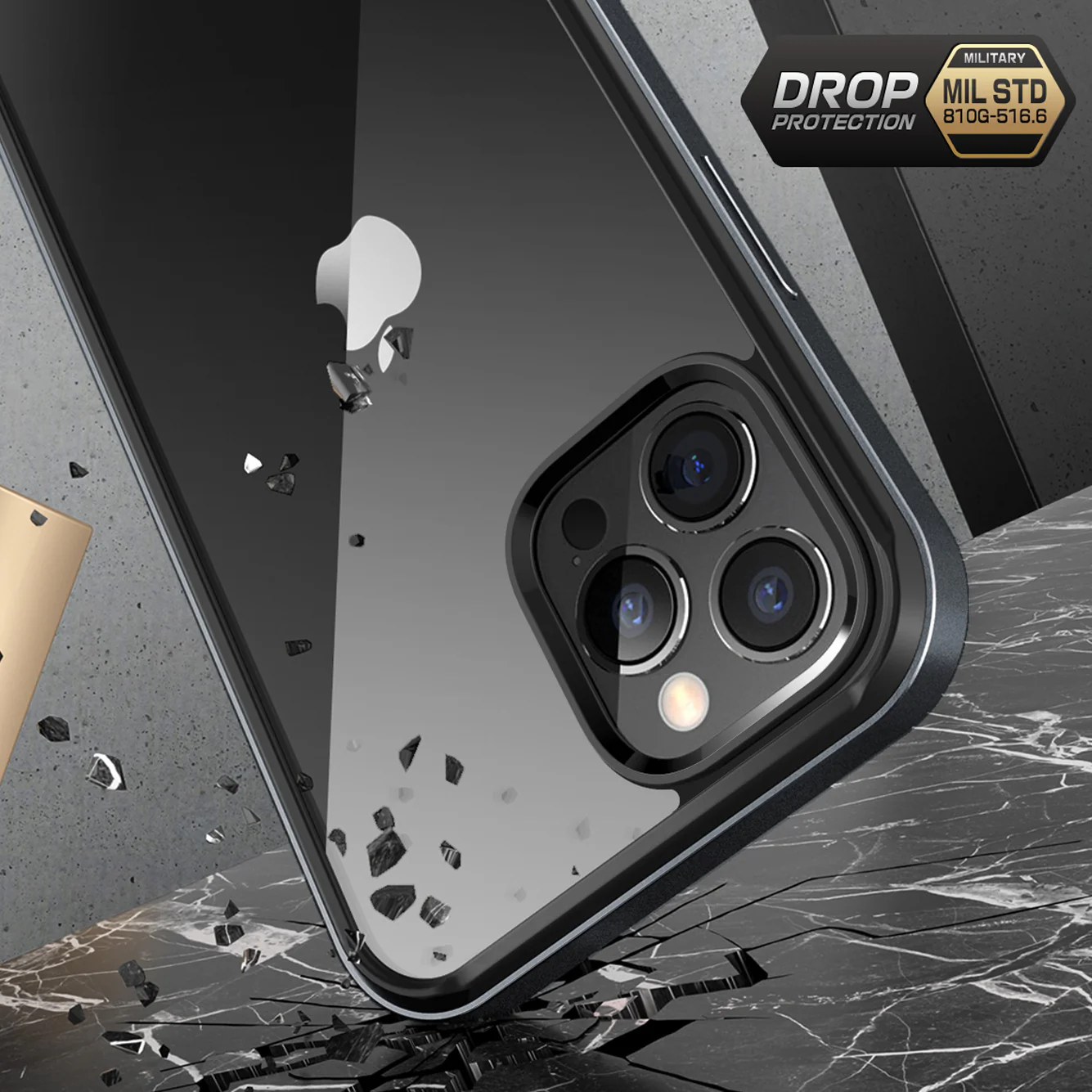 iPhone 13 Pro 6.1 inch Unicorn Beetle Edge with Screen Protector Clear Case-Black - Image 5