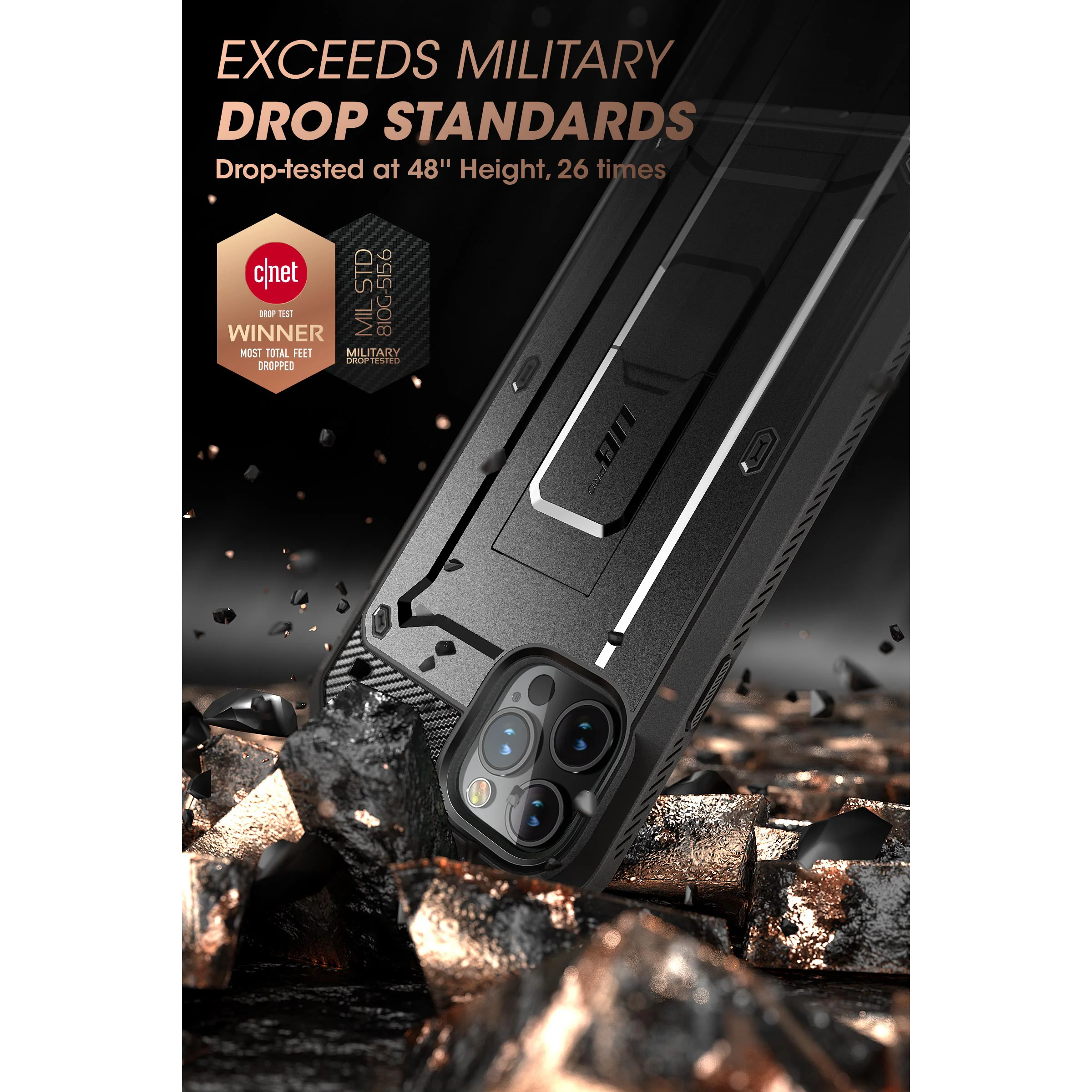 iPhone 13 Pro 6.1 inch Unicorn Beetle Pro Rugged Case-Black - Image 3