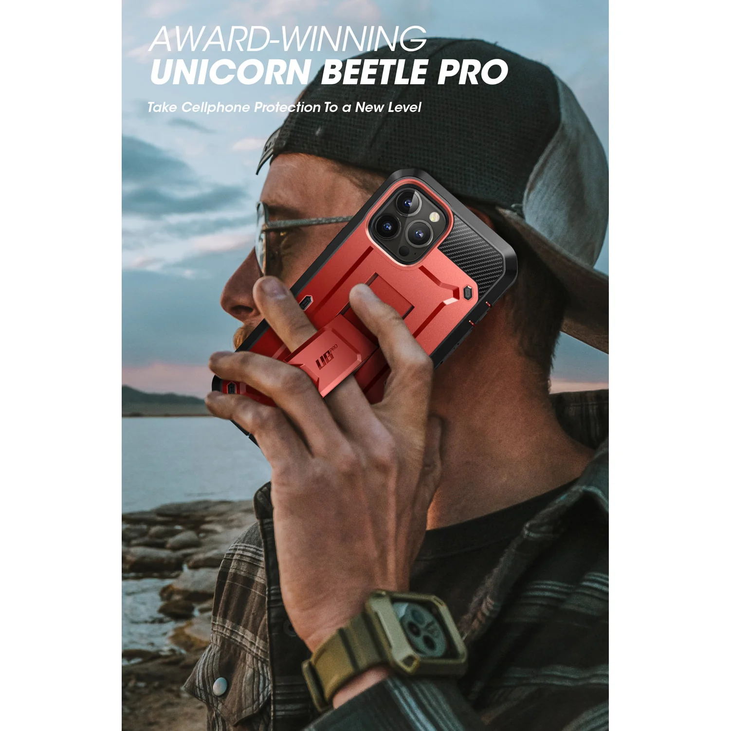 iPhone 13 Pro 6.1 inch Unicorn Beetle Pro Rugged Case-Metallic Red - Image 9