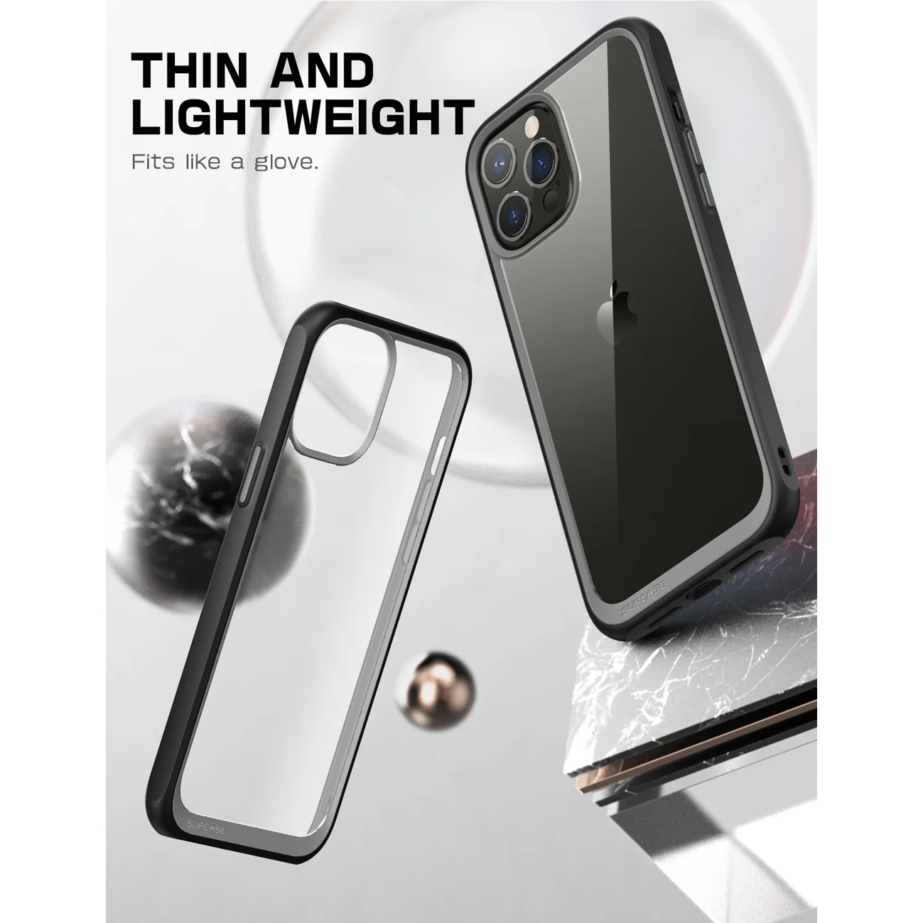 iPhone 13 Pro Max 6.7 inch Unicorn Beetle Style Slim Clear Case-Black - Image 3