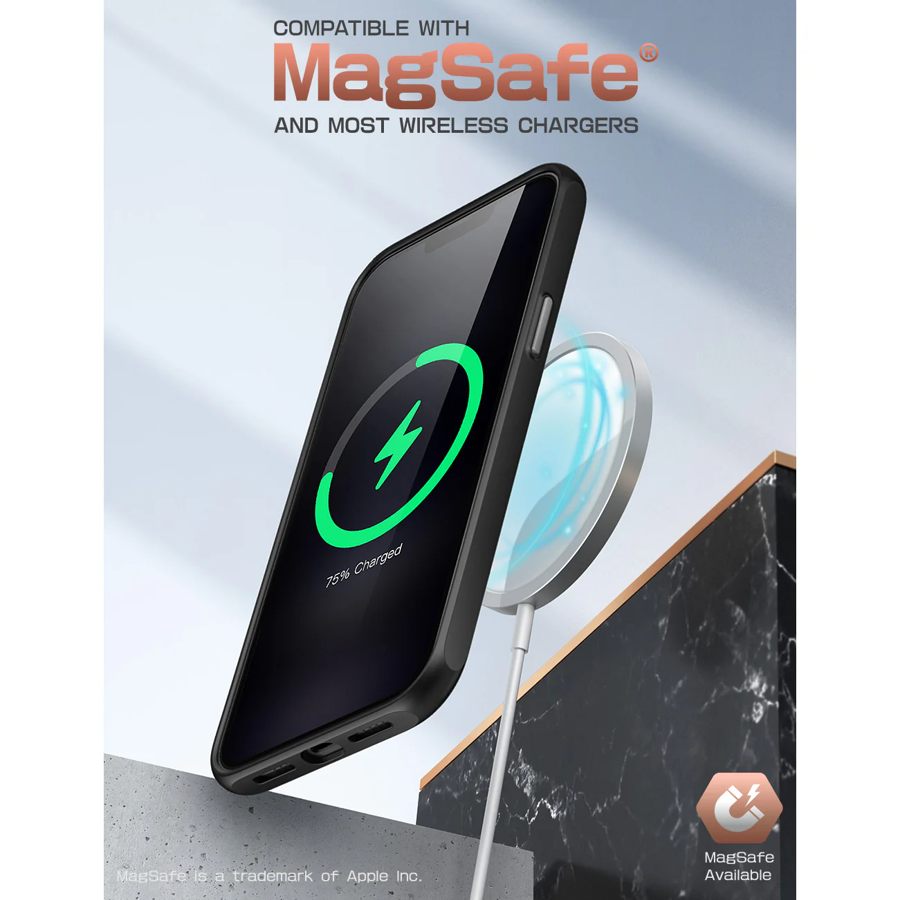 iPhone 13 Pro Max 6.7 inch Unicorn Beetle Style Slim Clear Case-Black - Image 7
