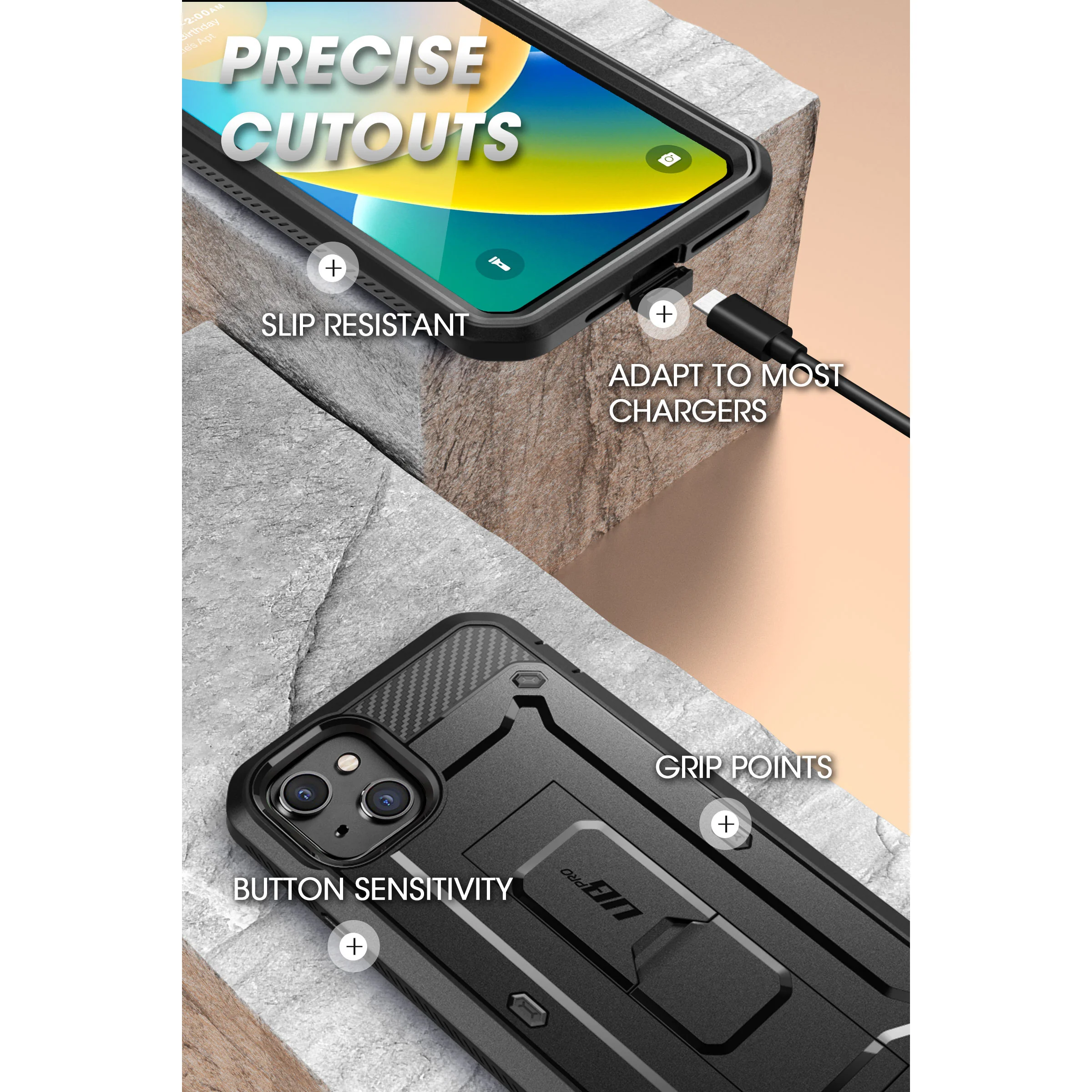 iPhone 14 6.1 inch Unicorn Beetle PRO Rugged Case-Black - Image 7