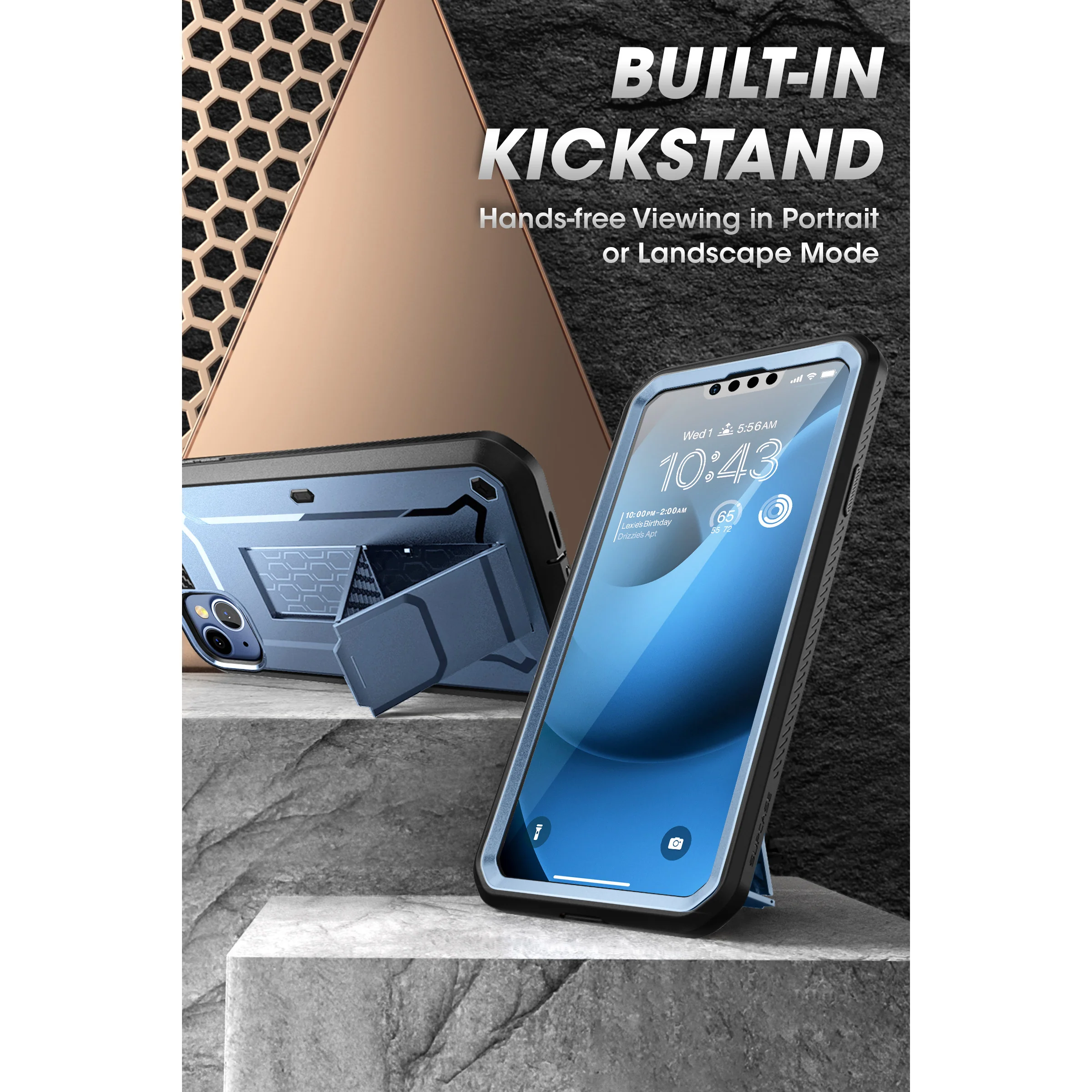 iPhone 14 6.1 inch Unicorn Beetle PRO Rugged Case-Metallic Blue - Image 4