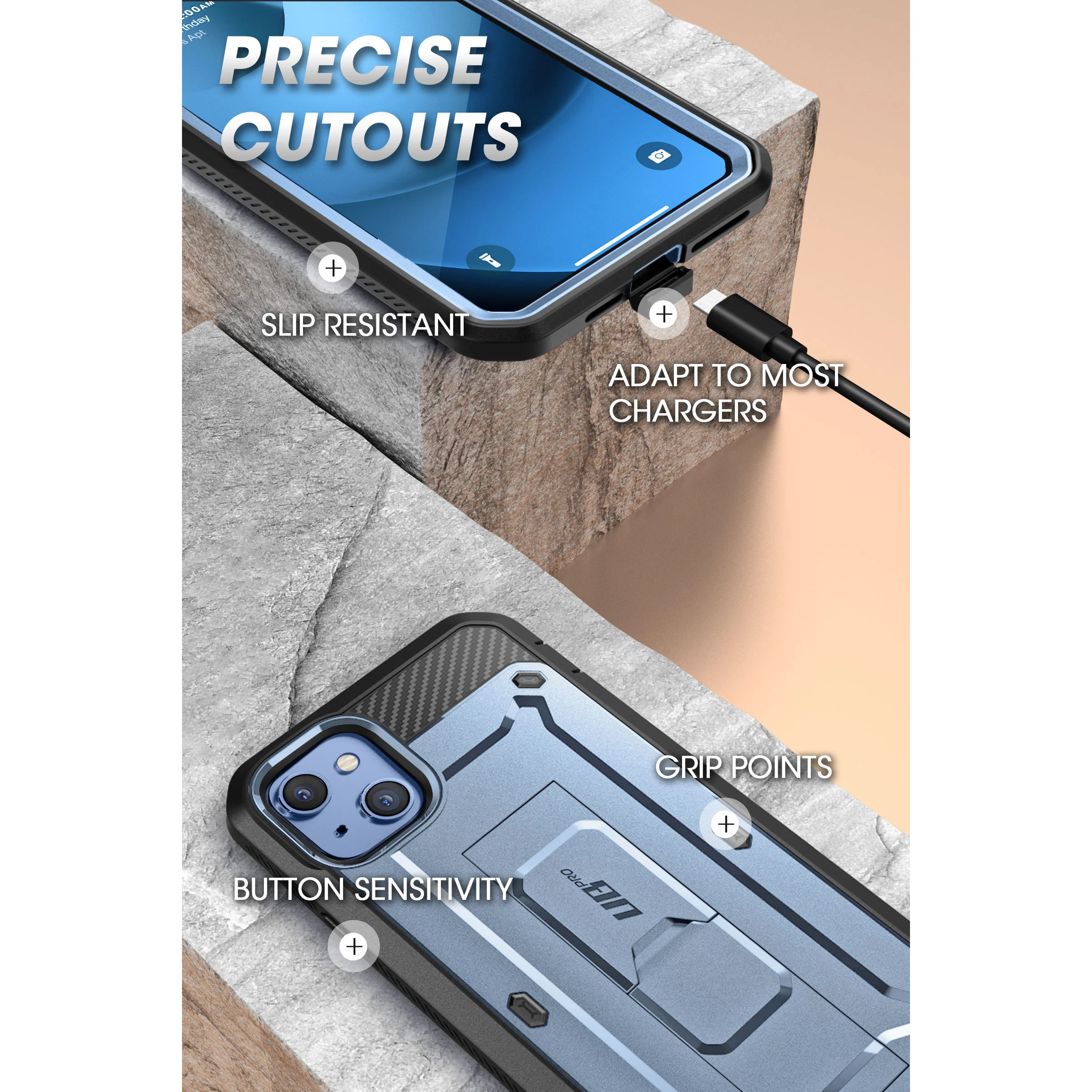 iPhone 14 6.1 inch Unicorn Beetle PRO Rugged Case-Metallic Blue - Image 7