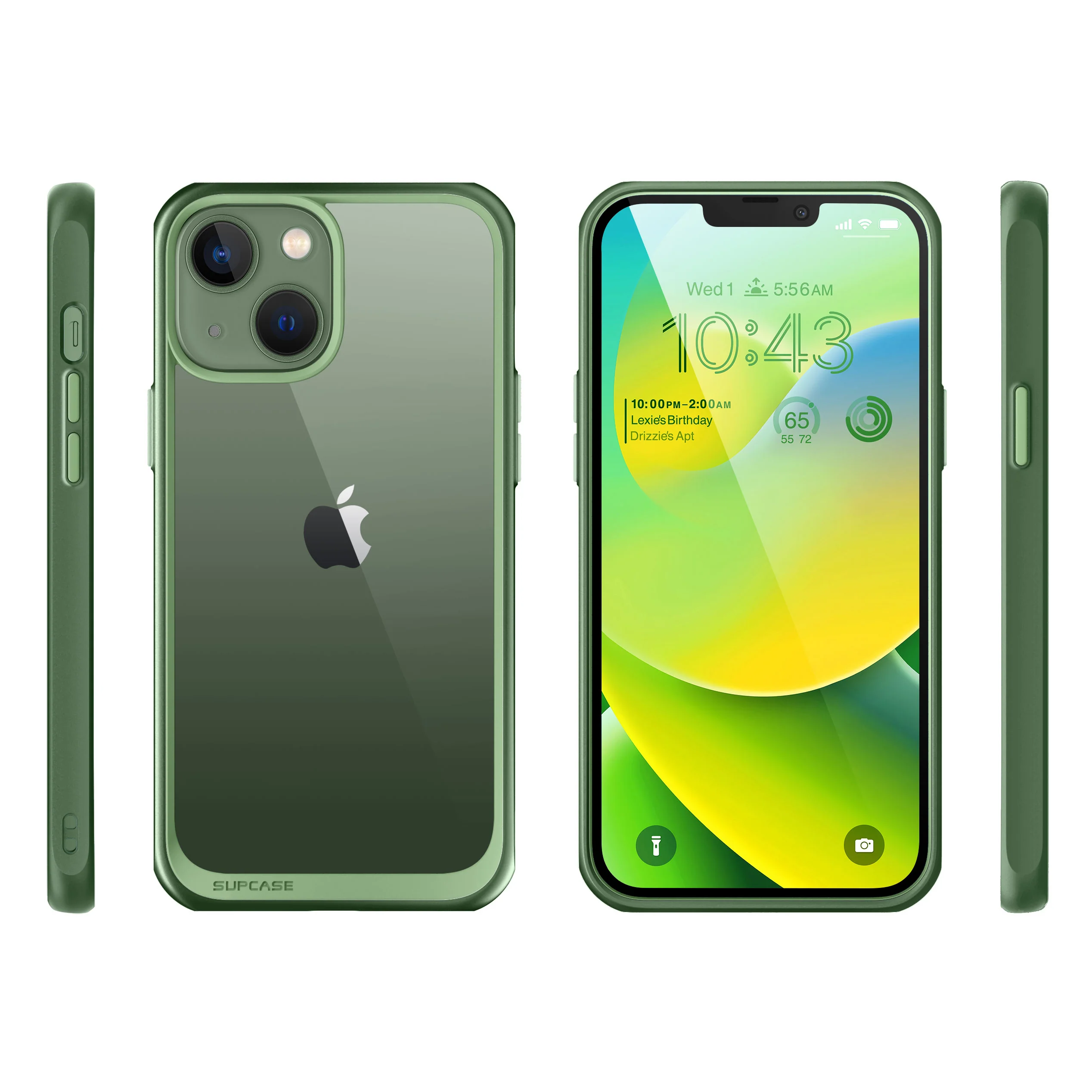 iPhone 14 6.1 inch Unicorn Beetle Style Slim Clear Case-Green - Image 11
