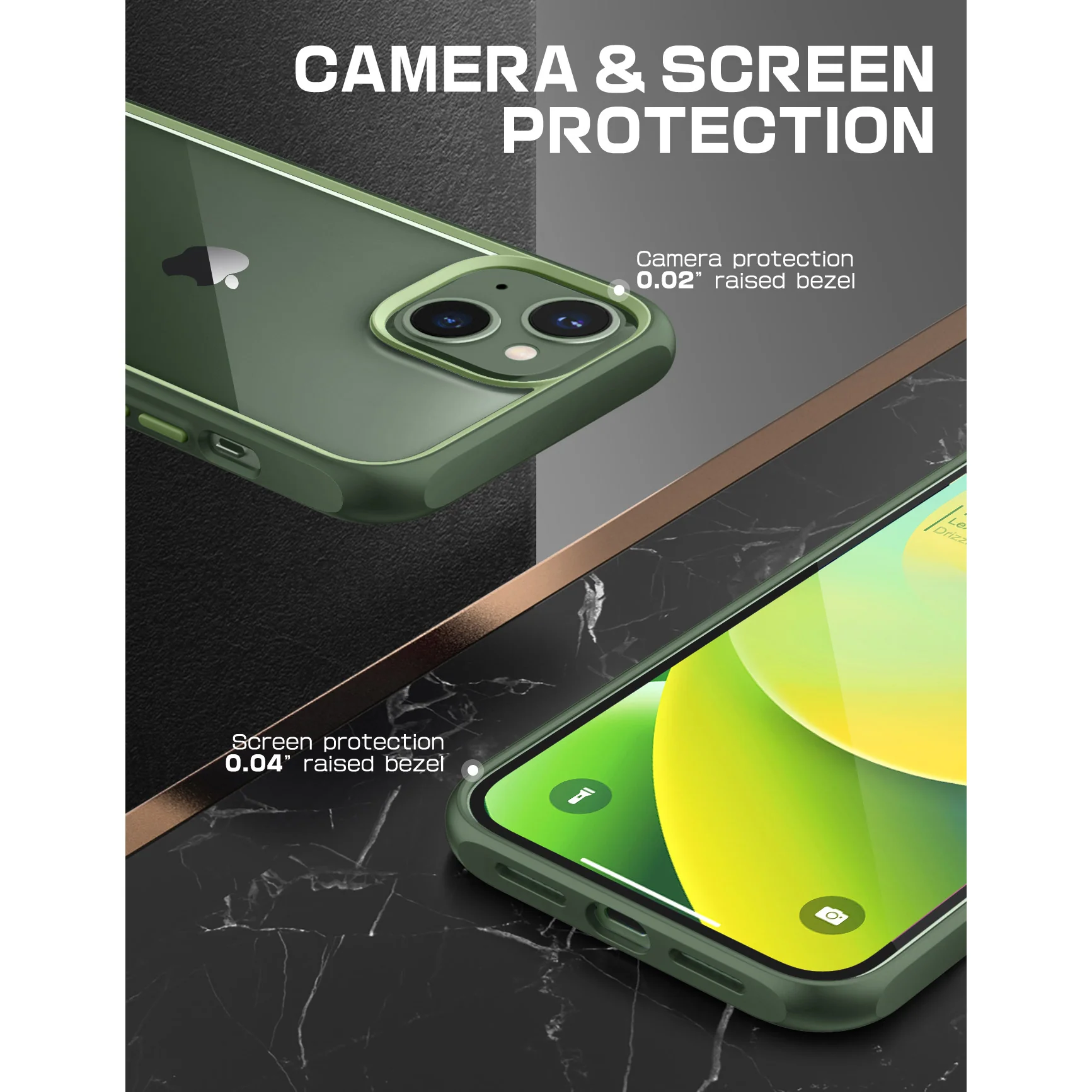 iPhone 14 6.1 inch Unicorn Beetle Style Slim Clear Case-Green - Image 5
