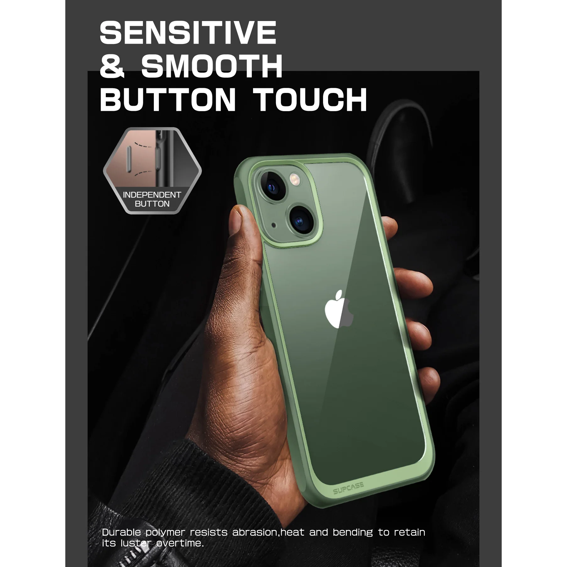 iPhone 14 6.1 inch Unicorn Beetle Style Slim Clear Case-Green - Image 9