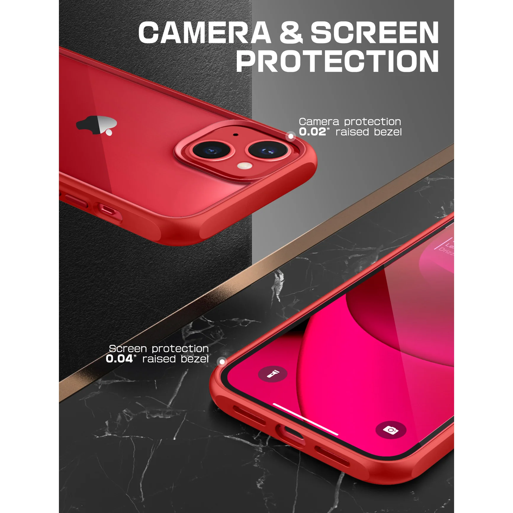iPhone 14 6.1 inch Unicorn Beetle Style Slim Clear Case-Red - Image 5