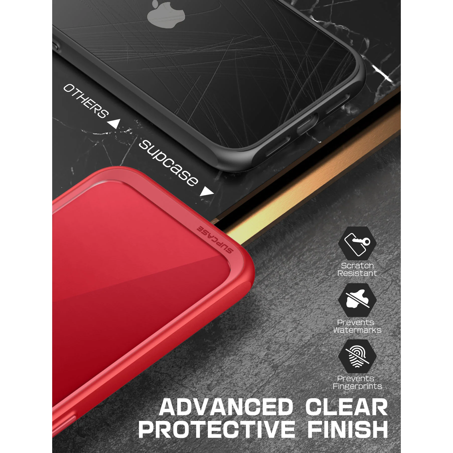 iPhone 14 6.1 inch Unicorn Beetle Style Slim Clear Case-Red - Image 6