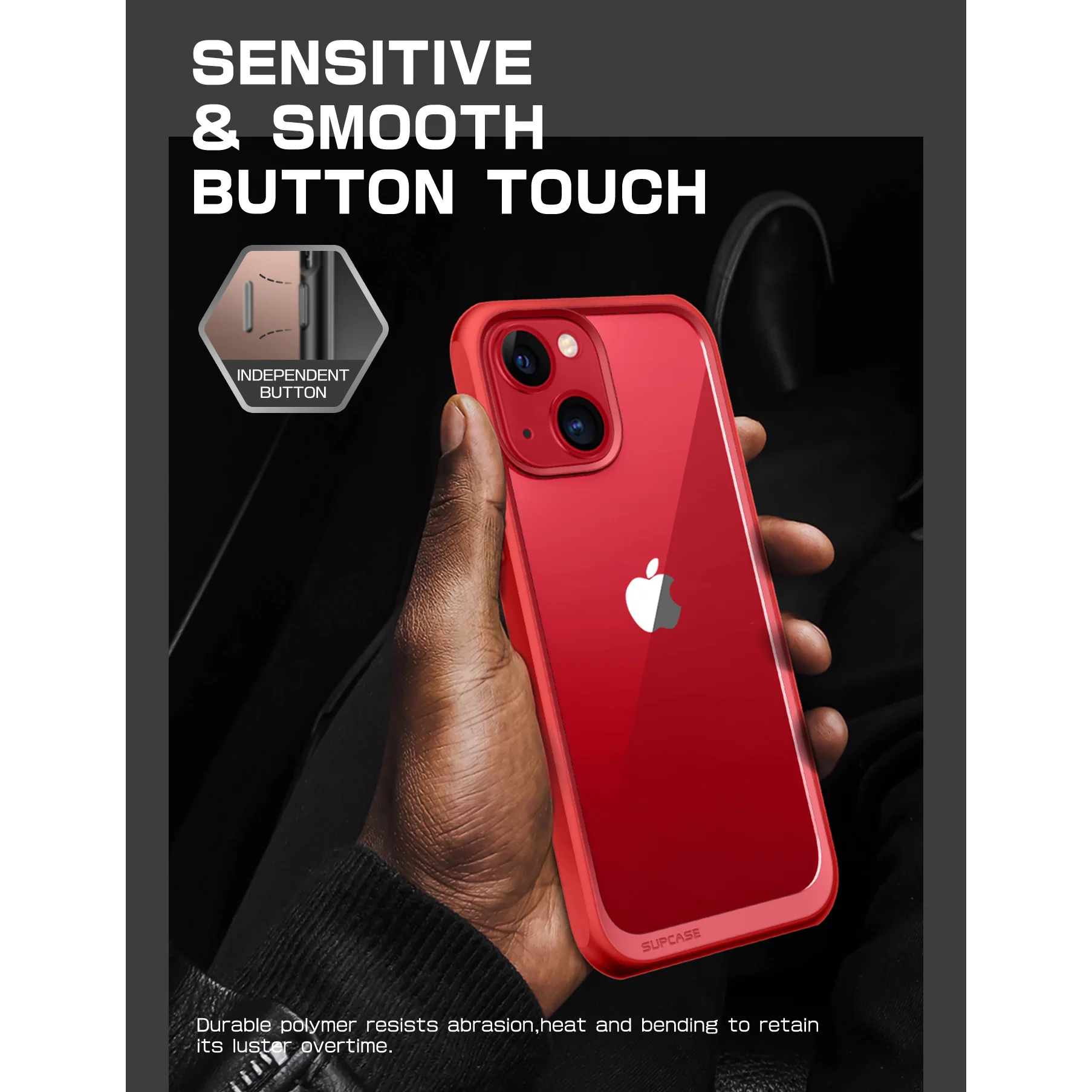 iPhone 14 6.1 inch Unicorn Beetle Style Slim Clear Case-Red - Image 9