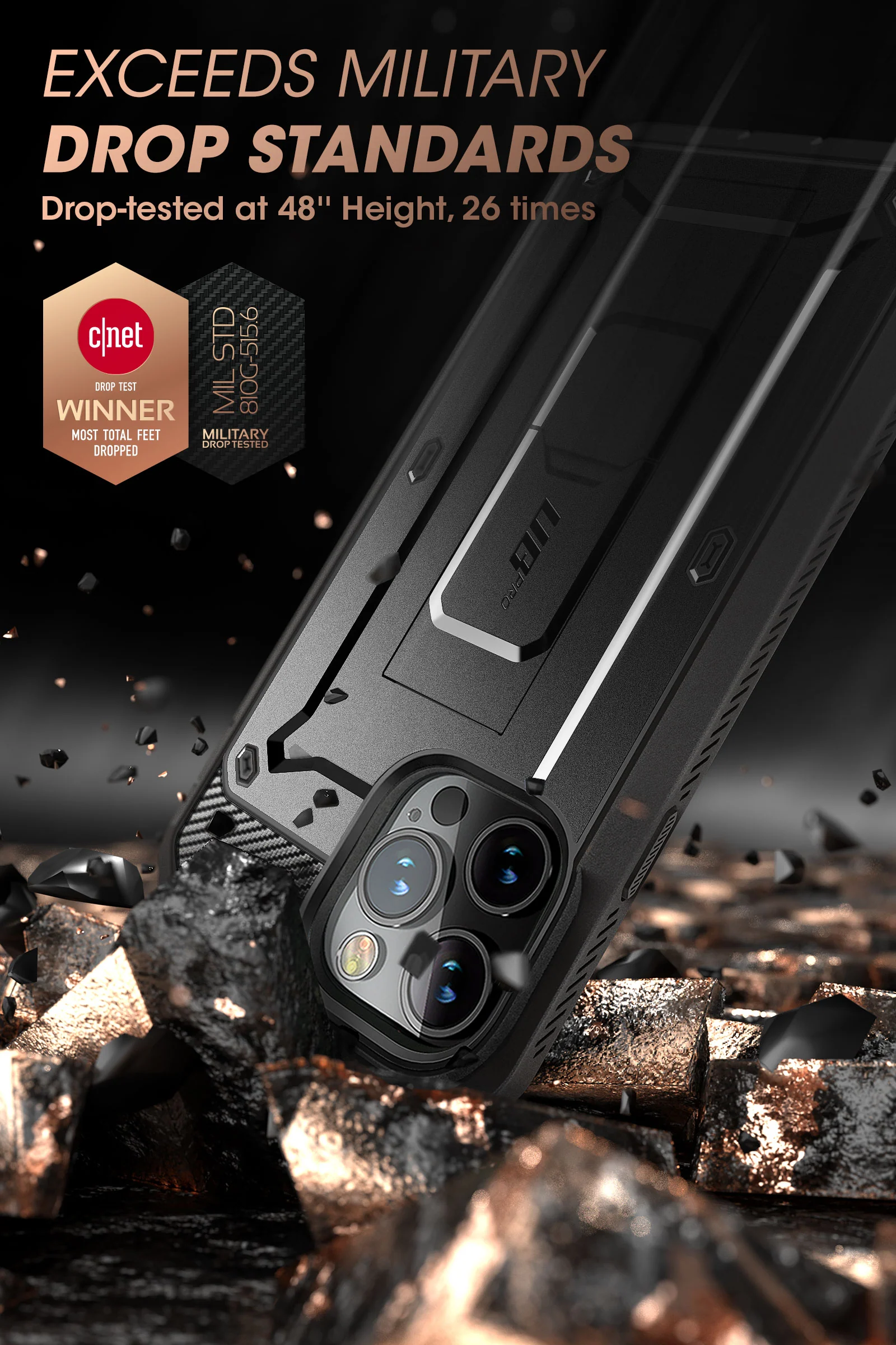 iPhone 14 Pro 6.1 inch Unicorn Beetle Pro Rugged Case-Black - Image 3