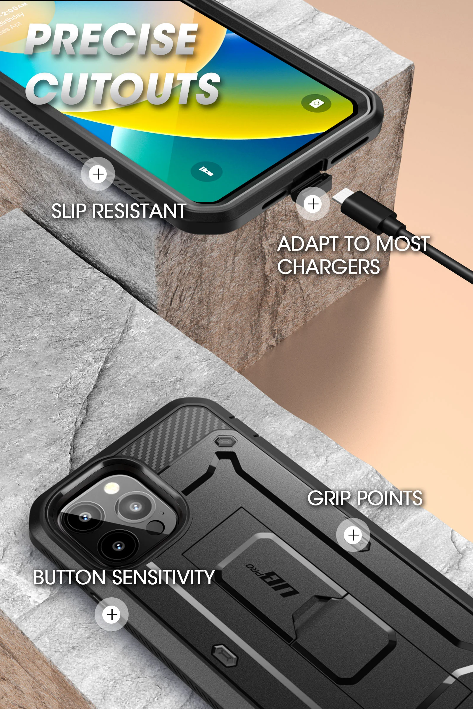 iPhone 14 Pro Max 6.7 inch Unicorn Beetle PRO Rugged Case-Black - Image 7