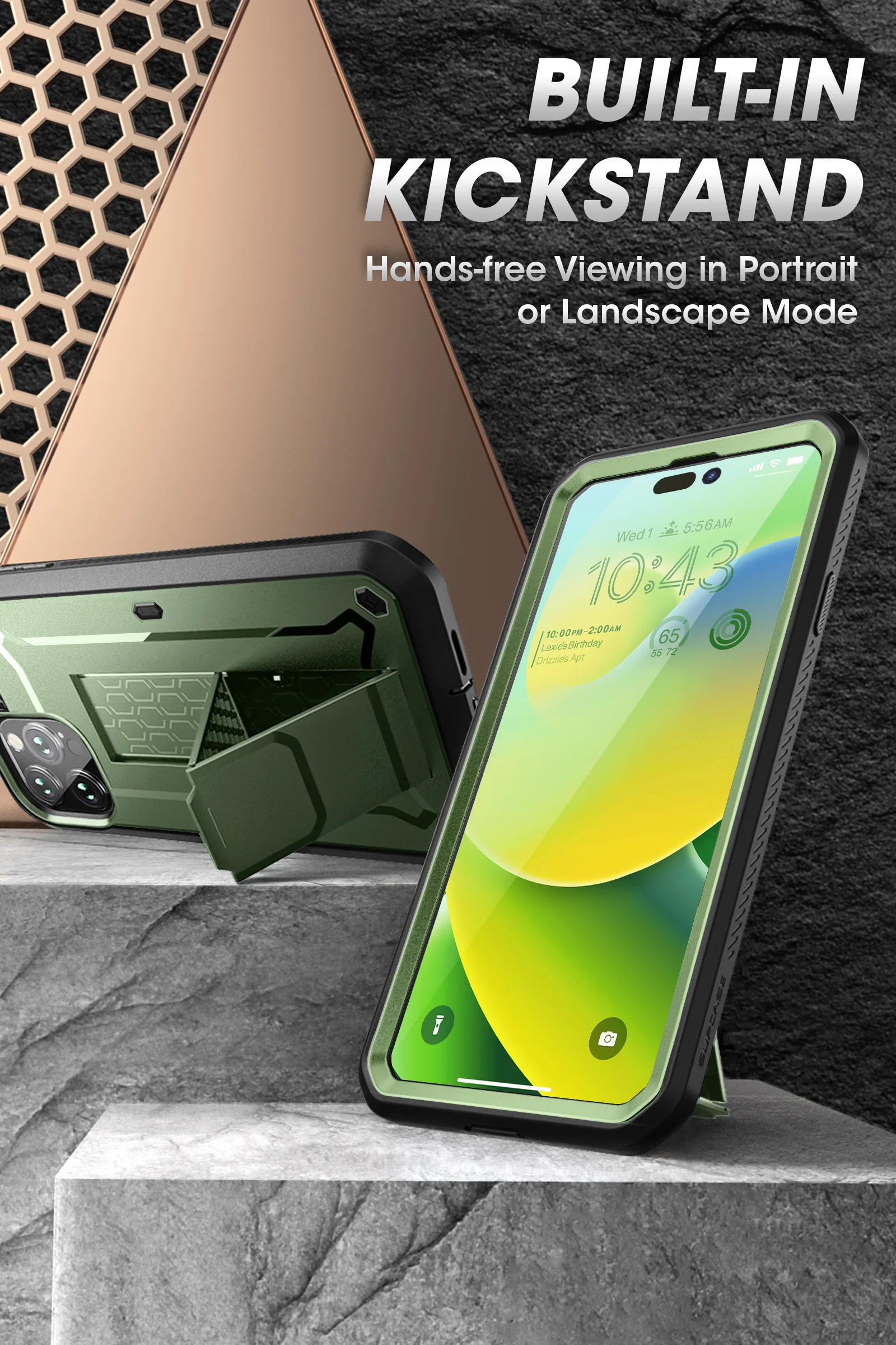 iPhone 14 Pro Max 6.7 inch Unicorn Beetle PRO Rugged Case-Dark Green - Image 4