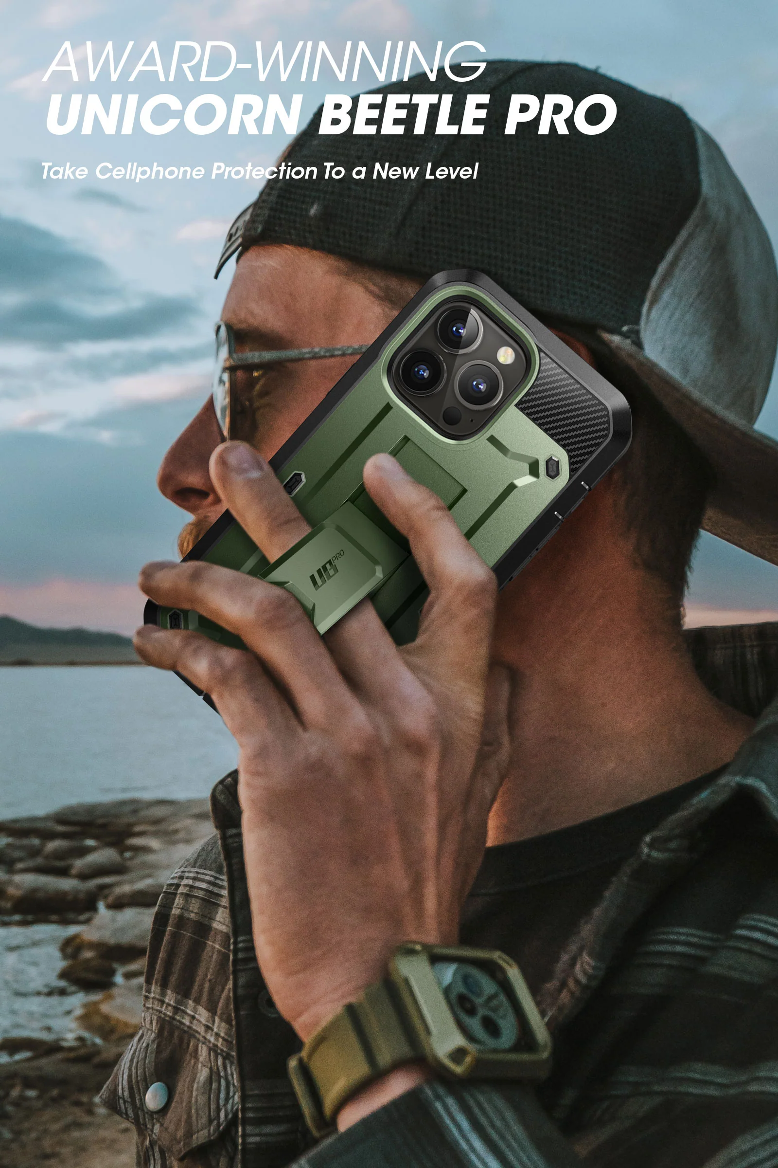 iPhone 14 Pro Max 6.7 inch Unicorn Beetle PRO Rugged Case-Dark Green - Image 8