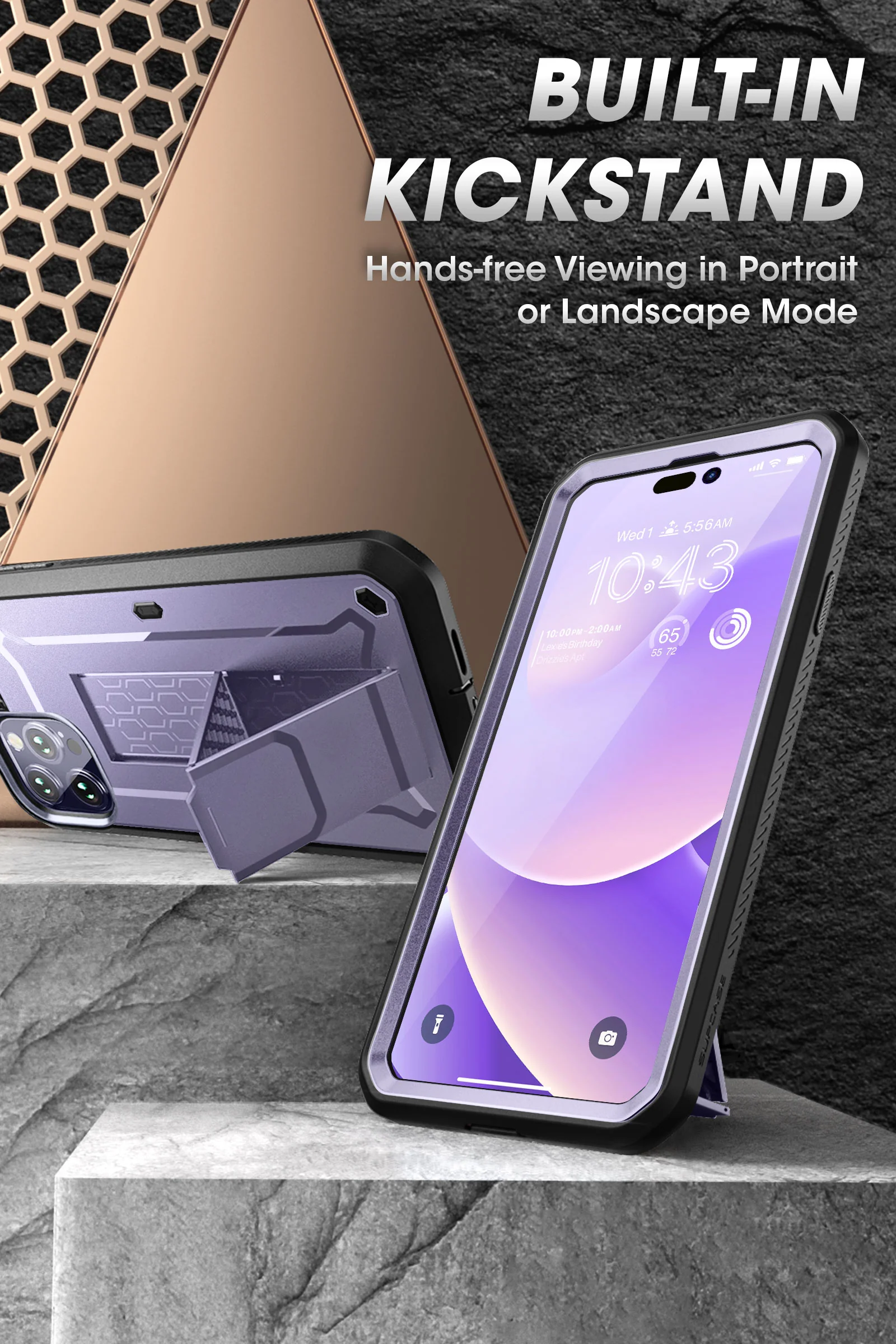 iPhone 14 Pro Max 6.7 inch Unicorn Beetle PRO Rugged Case-Deep Purple - Image 4