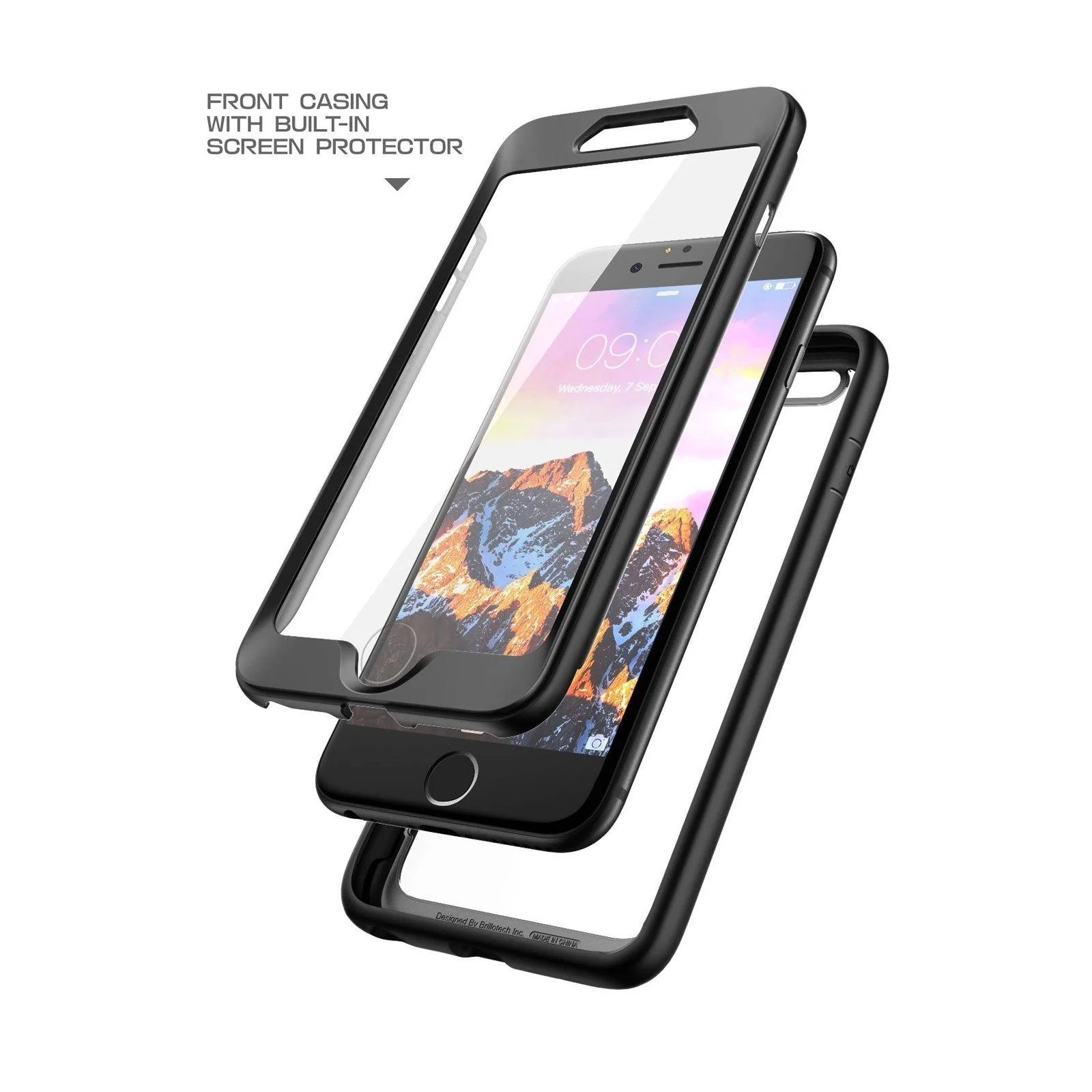 iPhone 6 Plus / 6S Plus Unicorn Beetle Style Clear Case with Screen Protector-Black - Image 3