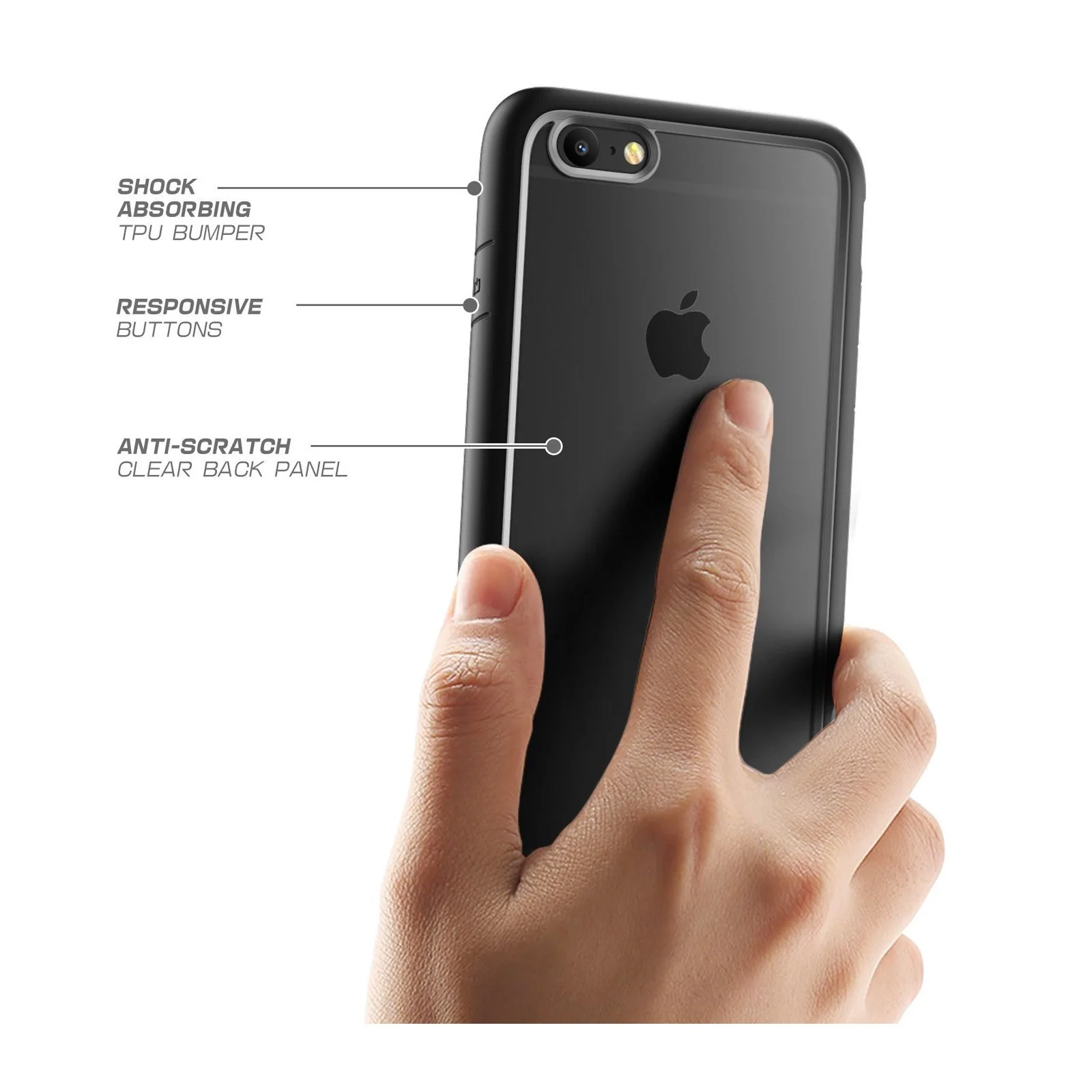 iPhone 6 Plus / 6S Plus Unicorn Beetle Style Clear Case with Screen Protector-Black - Image 7