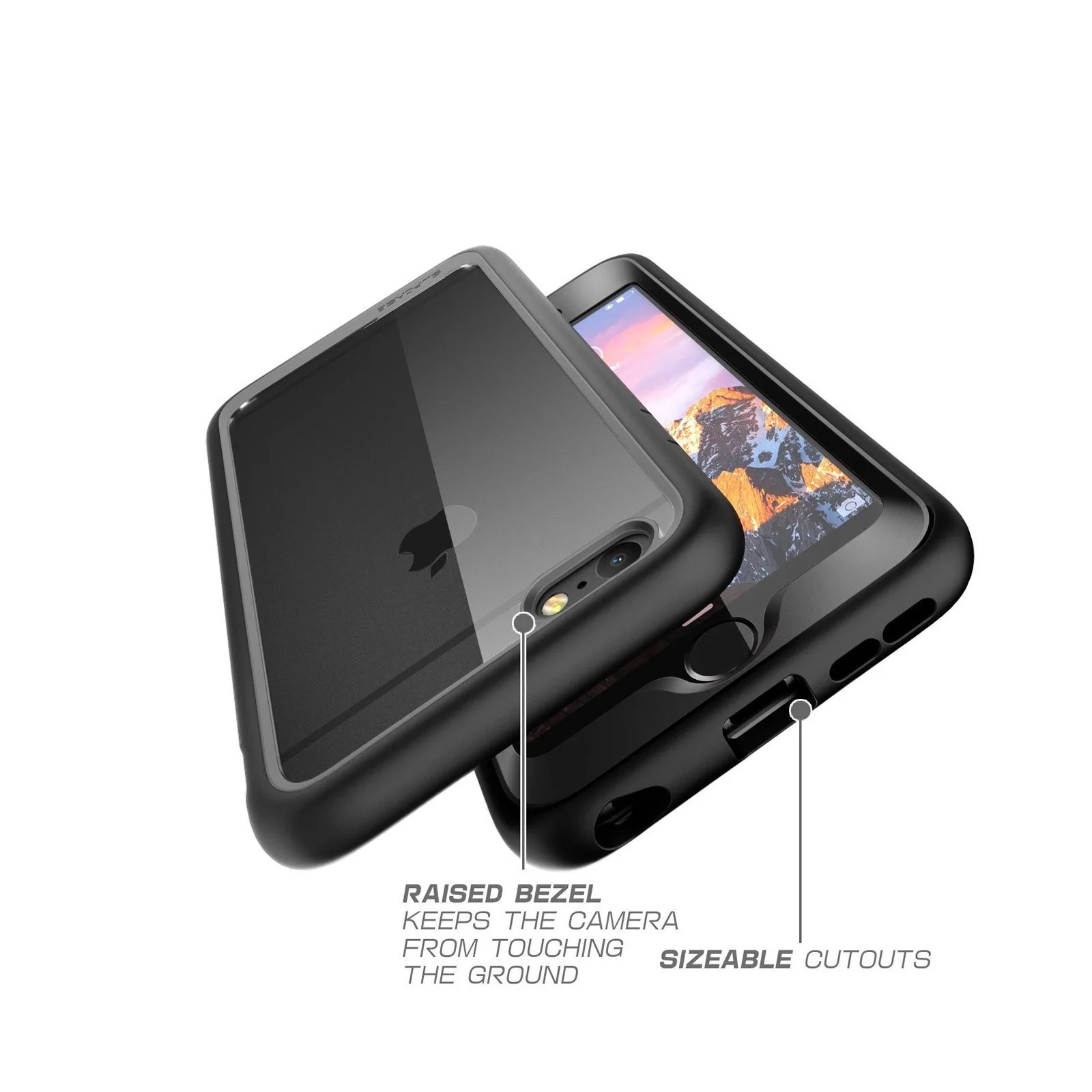 iPhone 6 Plus / 6S Plus Unicorn Beetle Style Clear Case with Screen Protector-Black - Image 8