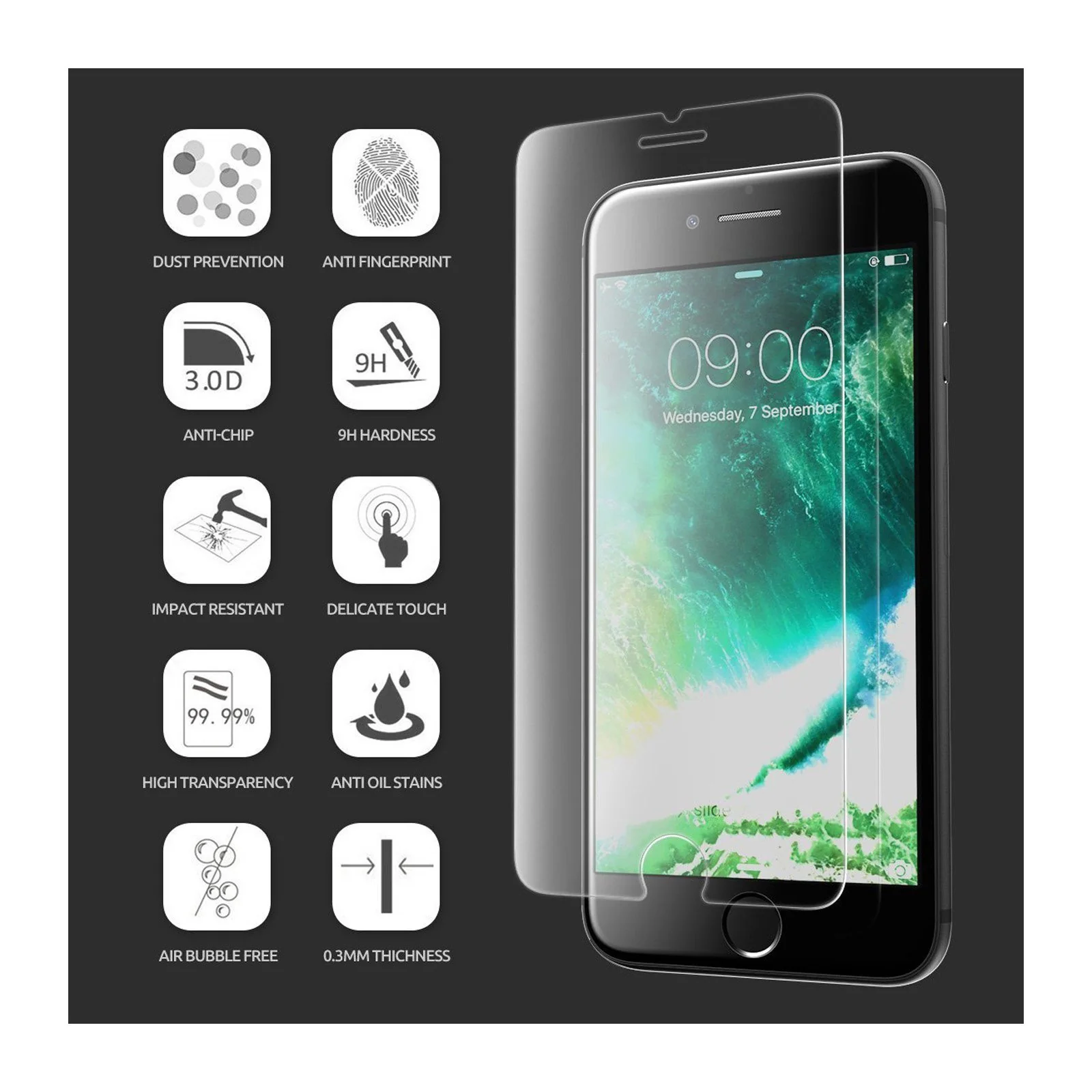 iPhone 7 Plus / 8 Plus Tempered Glass Screen Protector - Image 8