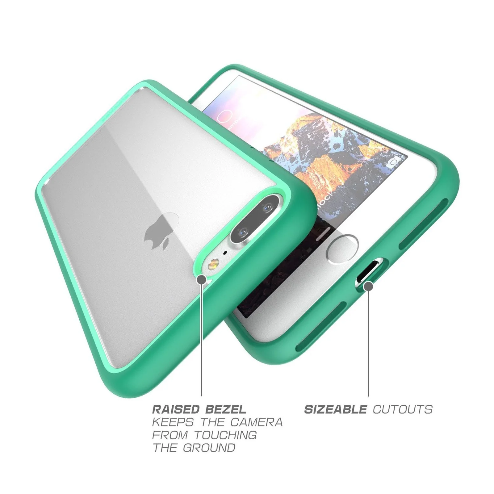 iPhone 8 Plus Unicorn Beetle Style Slim Clear Case-Green - Image 7