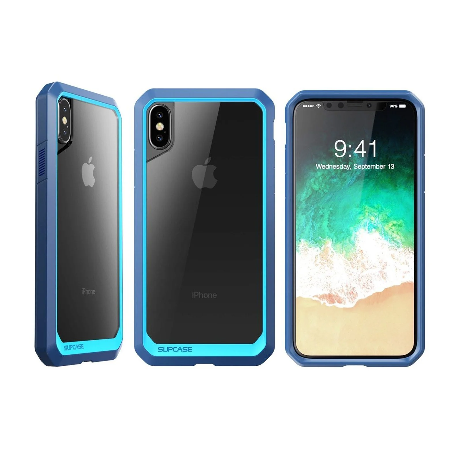 iPhone X / XS Unicorn Beetle Clear Bumper Case-Blue - Image 5